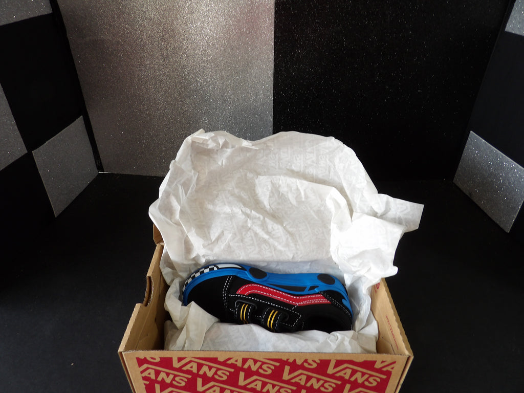 Vans Old Skool V Glow Car Sneakers – Black/Blue (Toddler Size 7)