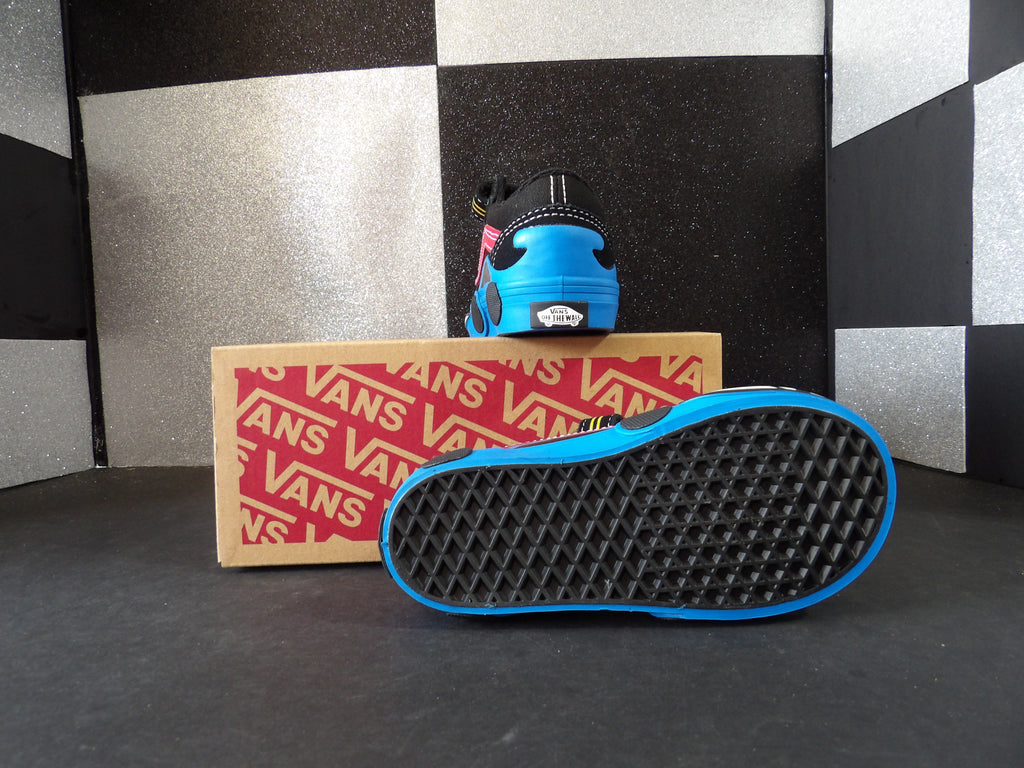 Vans Old Skool V Glow Car Sneakers – Black/Blue (Toddler Size 7)