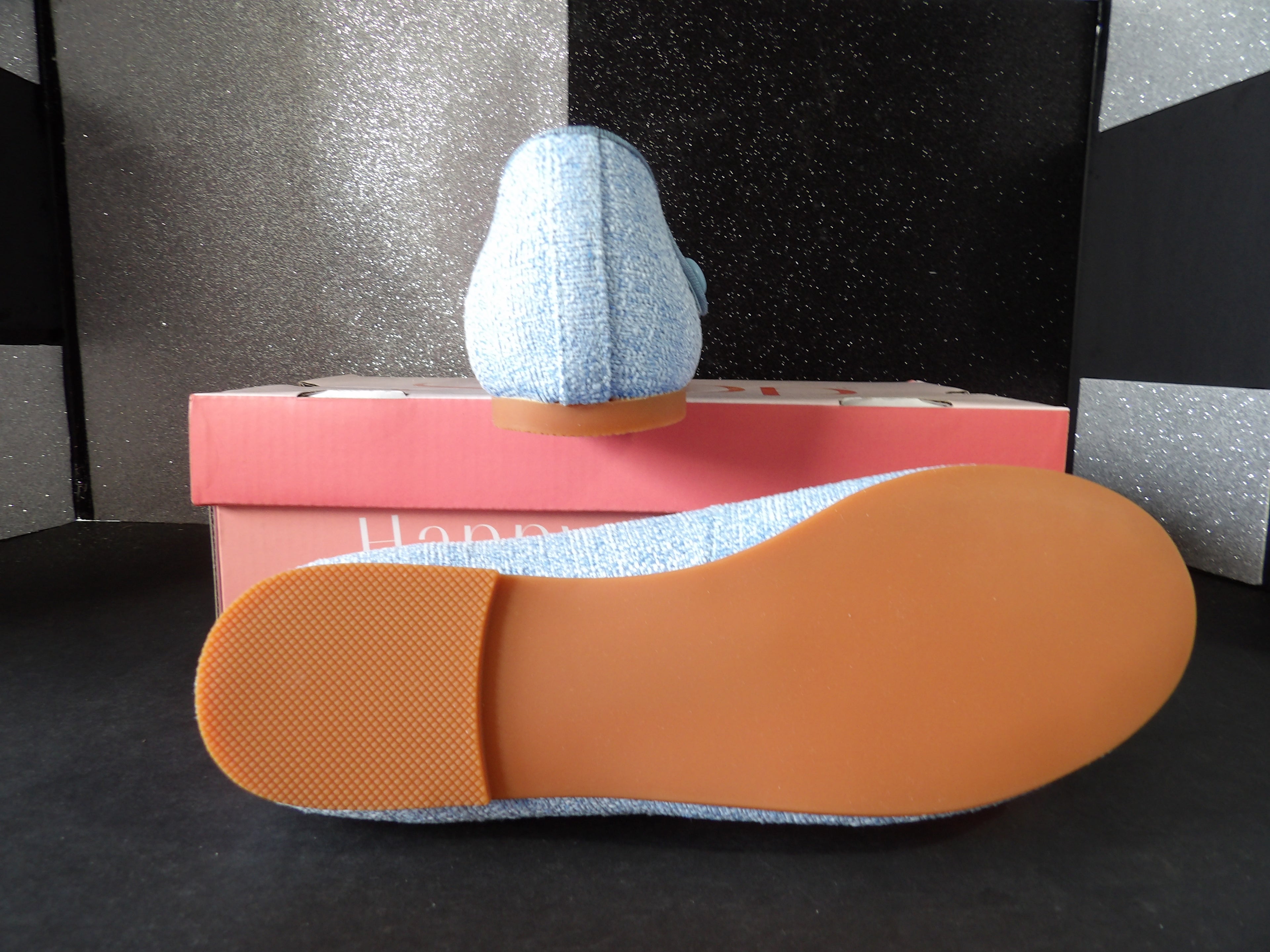 Skipp F1 Mary Jane Flats – Light Blue Linen –  (Little Kids Size 1)