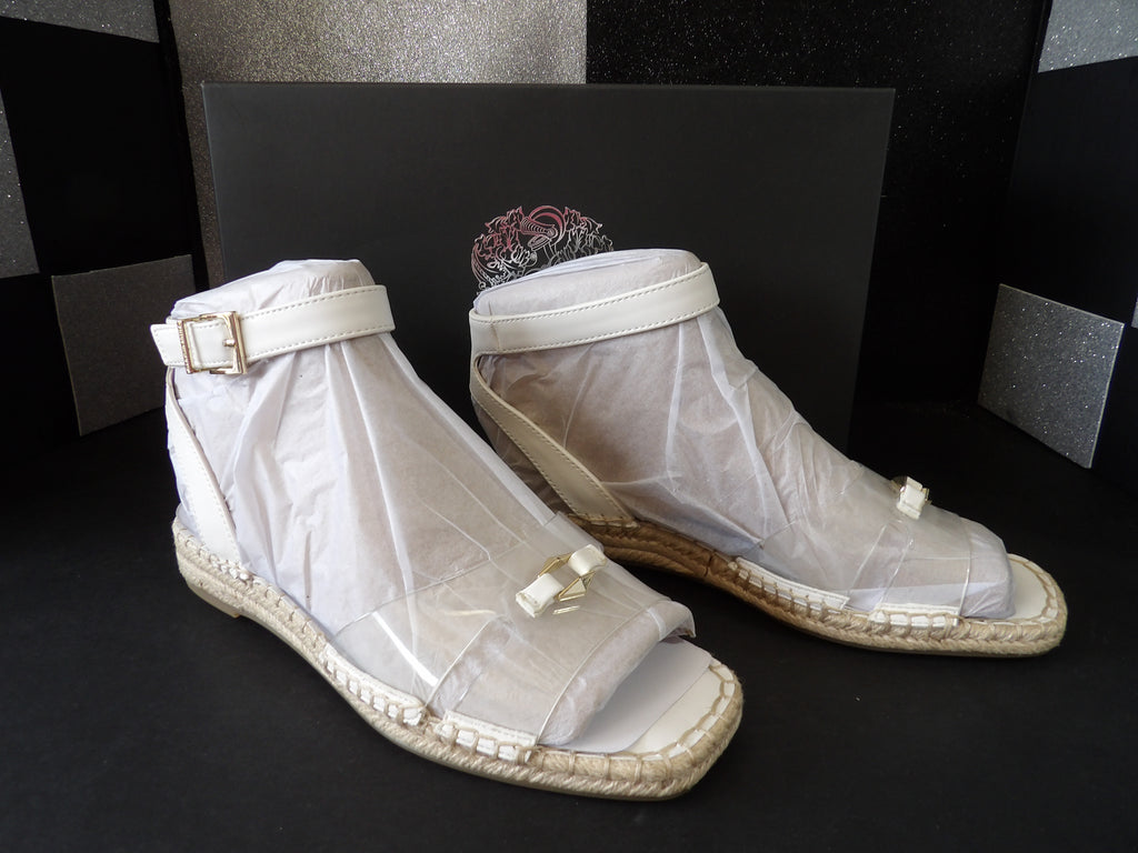 Vince Camuto Miriah Clear Espadrille Wedge Sandals – Clear/White Wide Width (Size US Women's 9W)