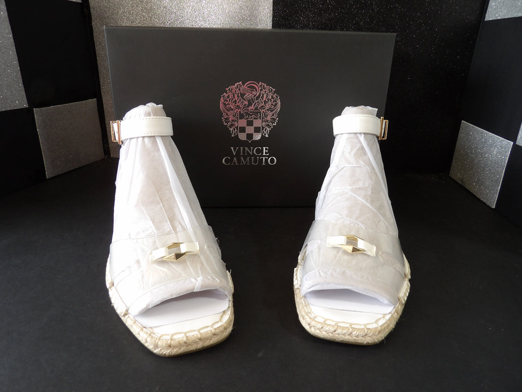 Vince Camuto Miriah Clear Espadrille Wedge Sandals – Clear/White Wide Width (Size US Women's 9W)