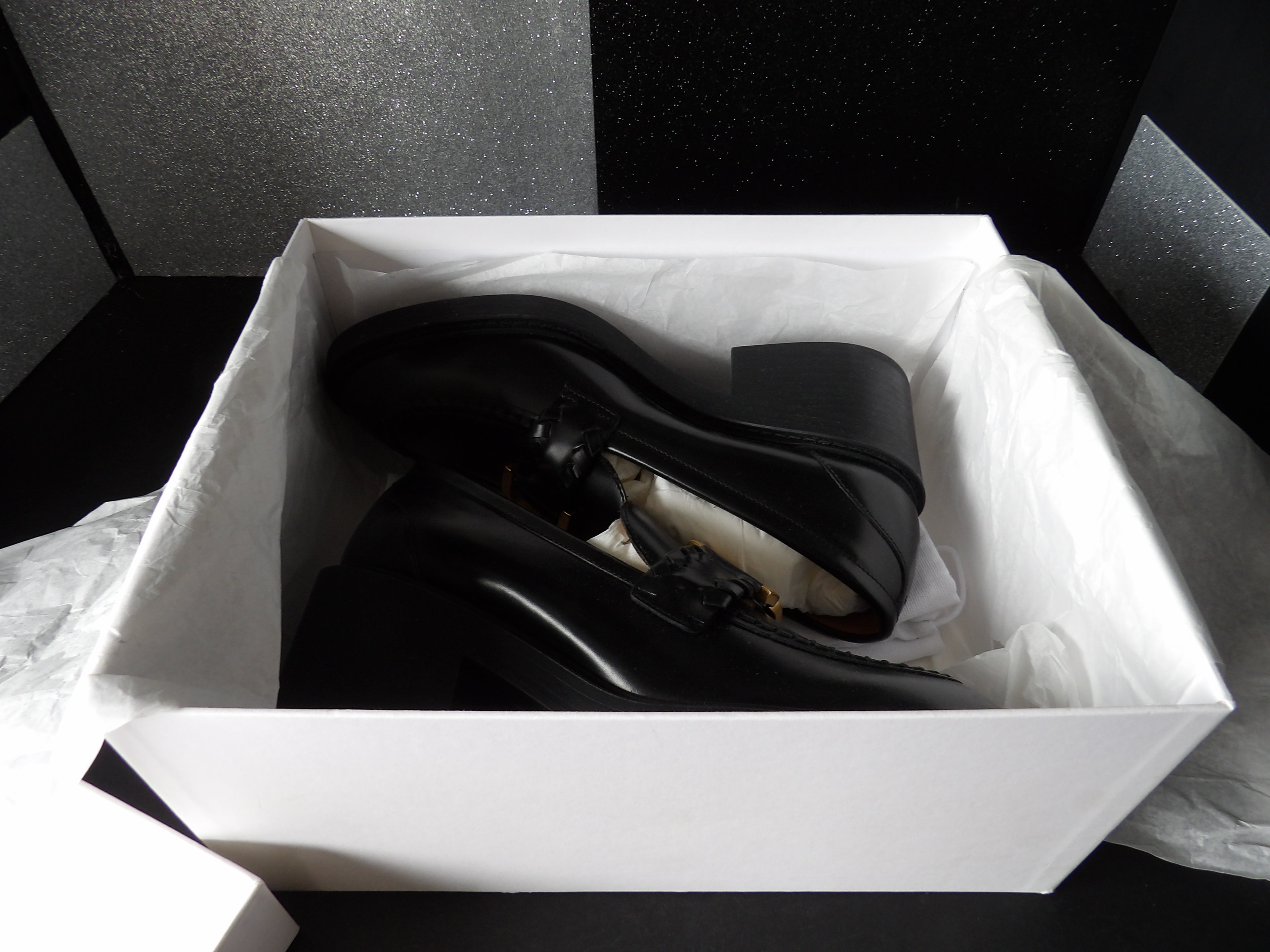 Chloé Leather Horsebit Platform Loafer Pumps – Black (Size US Women's 7.5)