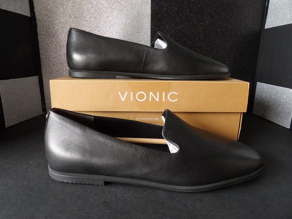 Vionic Willa 2.0 Slip-On Flats – Black Leather (Size US Women's 12)