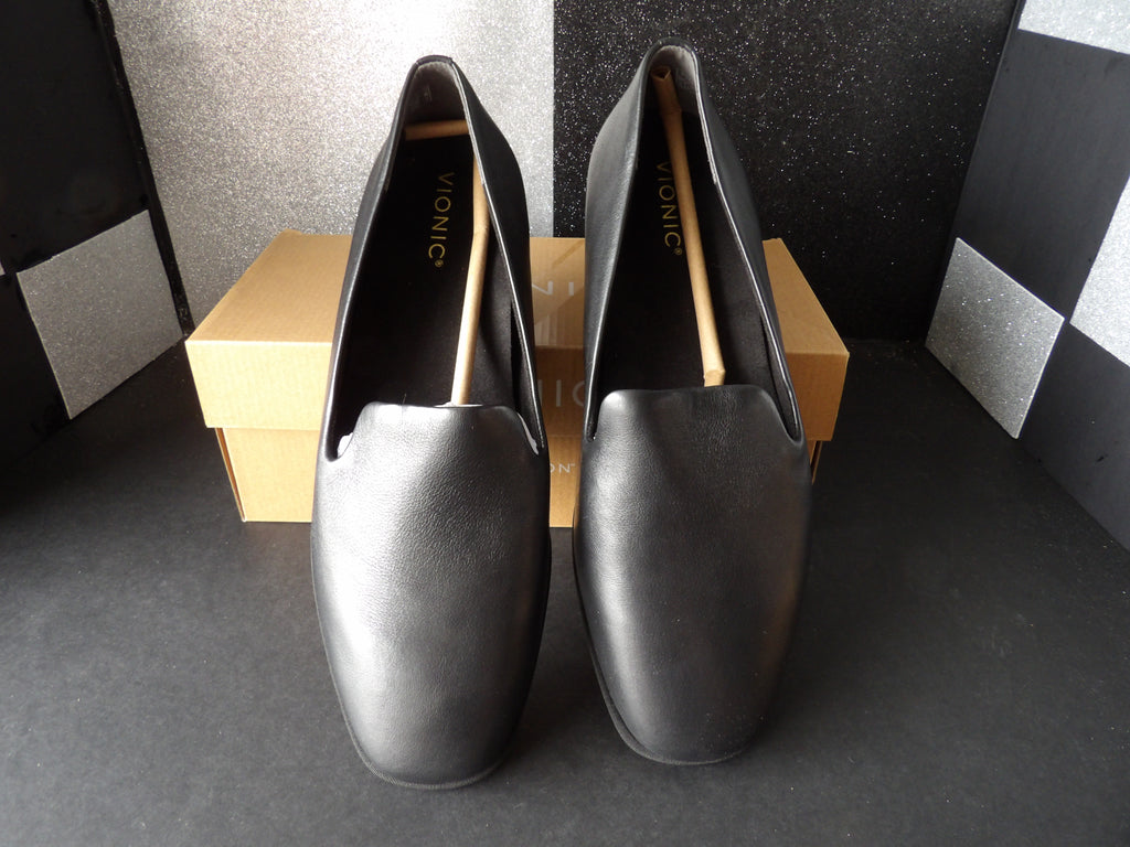 Vionic Willa 2.0 Slip-On Flats – Black Leather (Size US Women's 12)