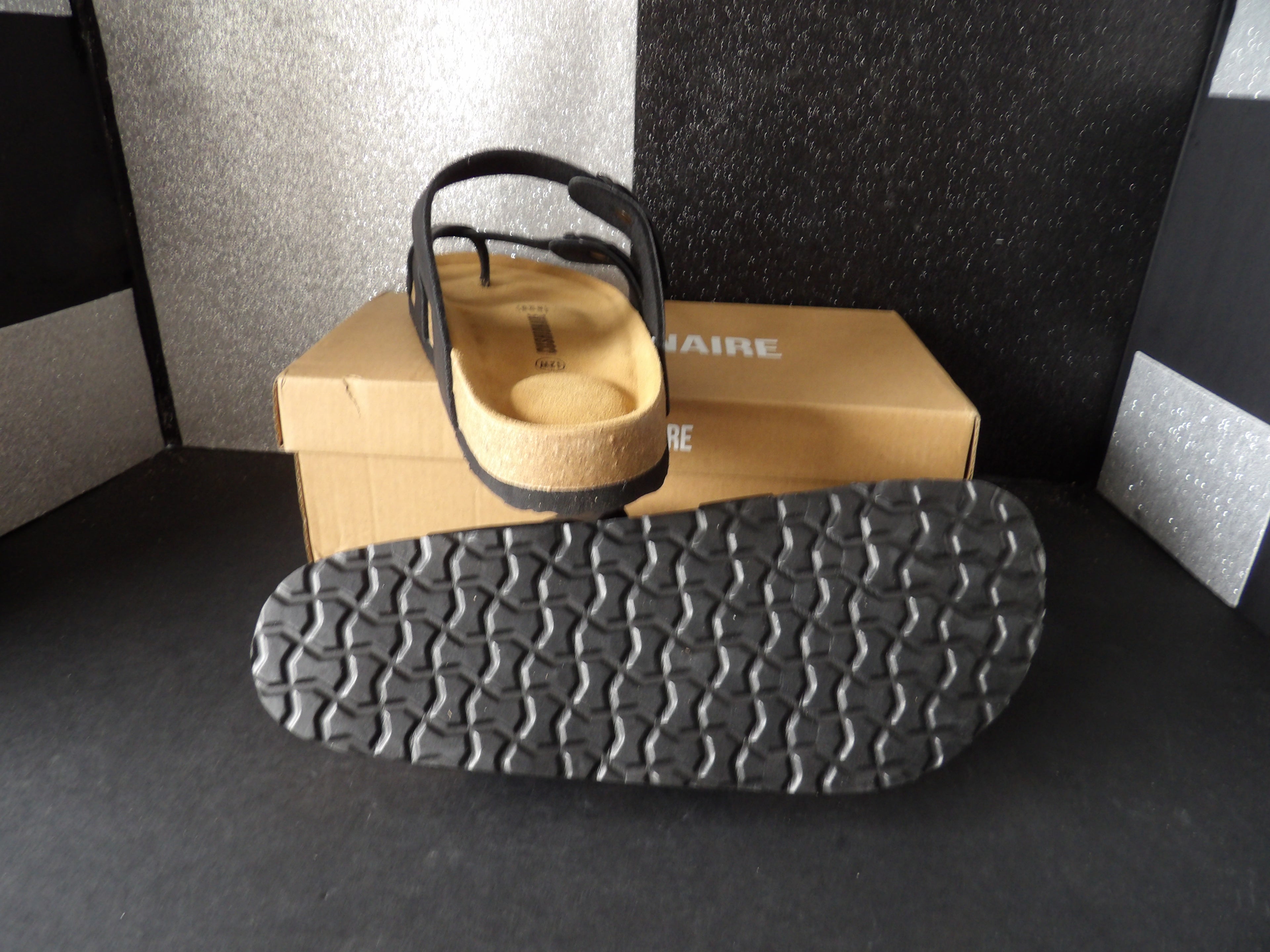 CUSHIONAIRE Luna Double Buckle Comfort Sandals – Black Nubuck (Size US Women's 12W)