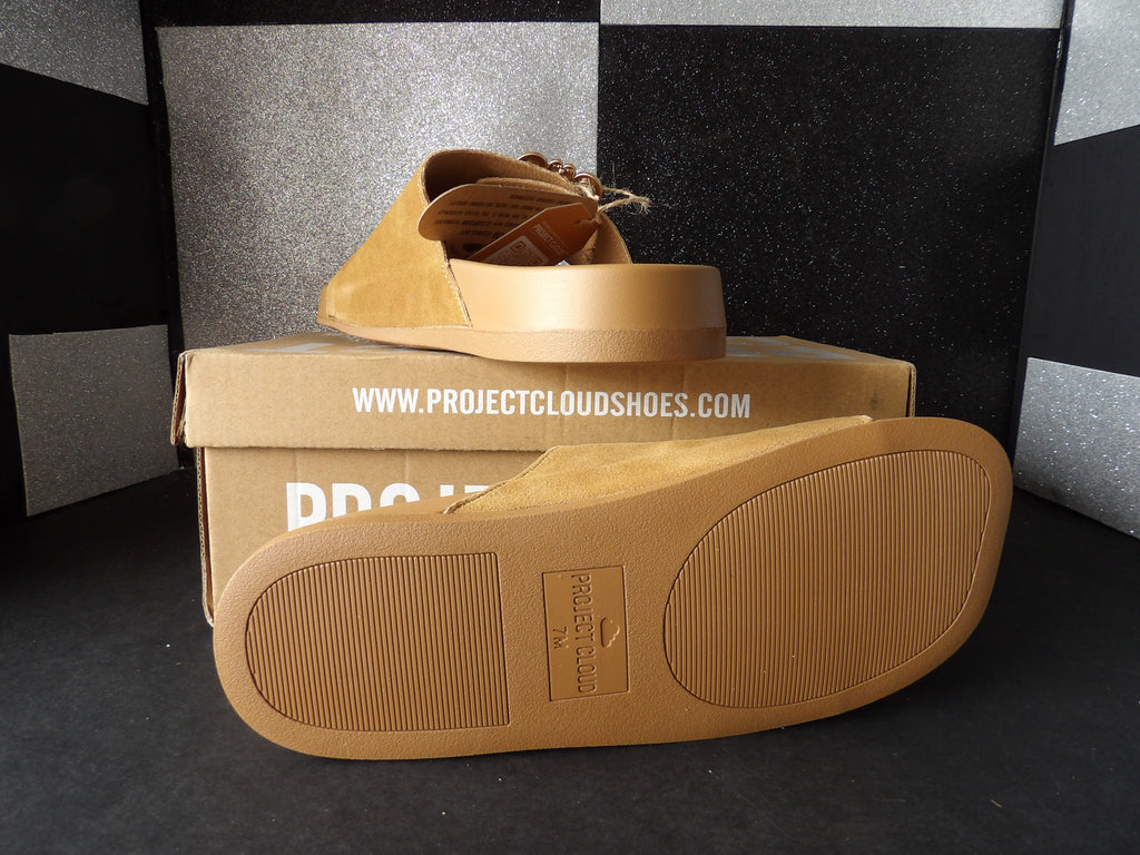 Project Cloud Velora Double Strap Slide Sandals – Camel Suede (Size US Women's 7M)
