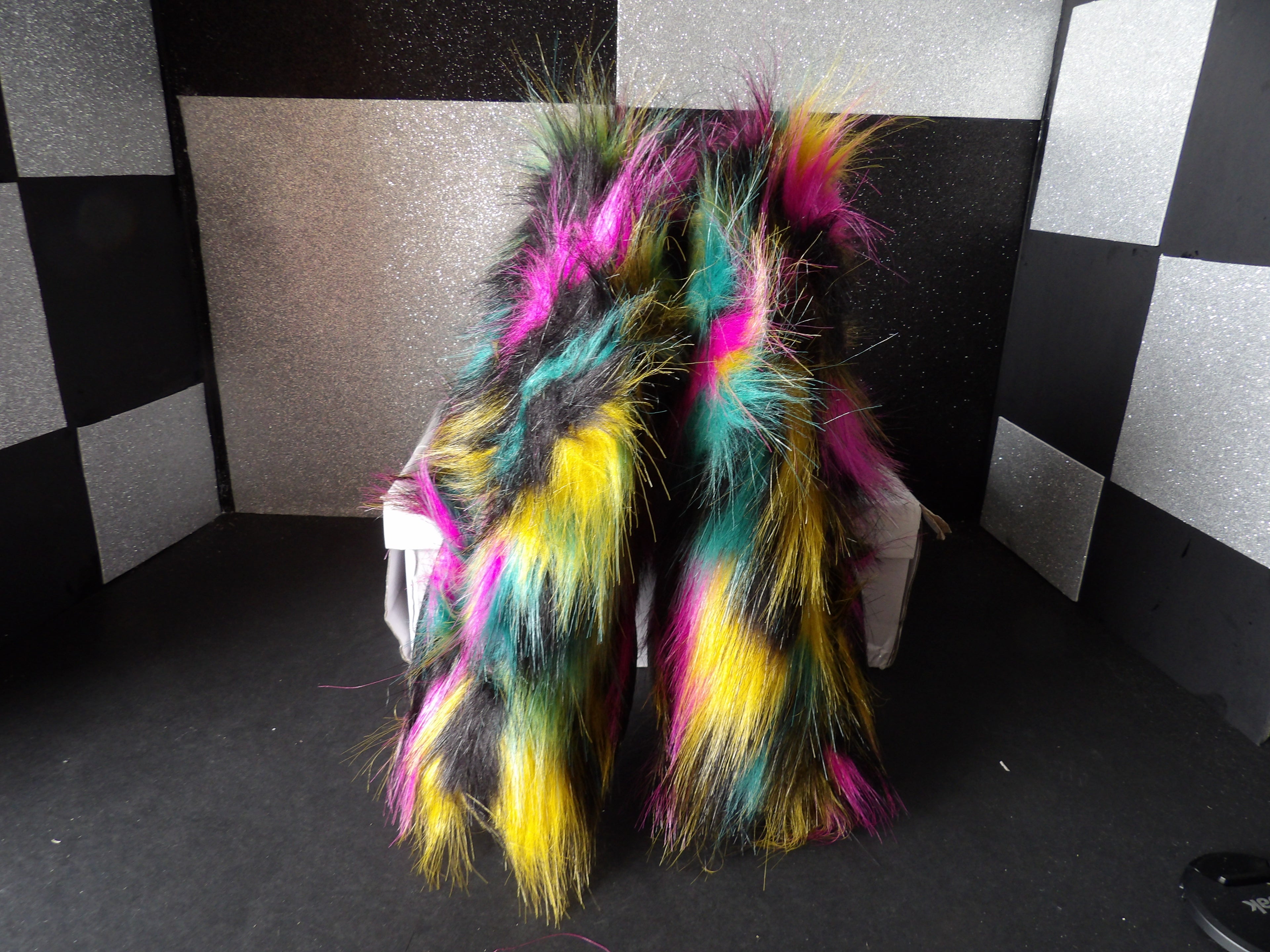 Fanhong Rainbow Faux Fur Winter Boots – Multicolor (Size US Women's 6)-Savage!