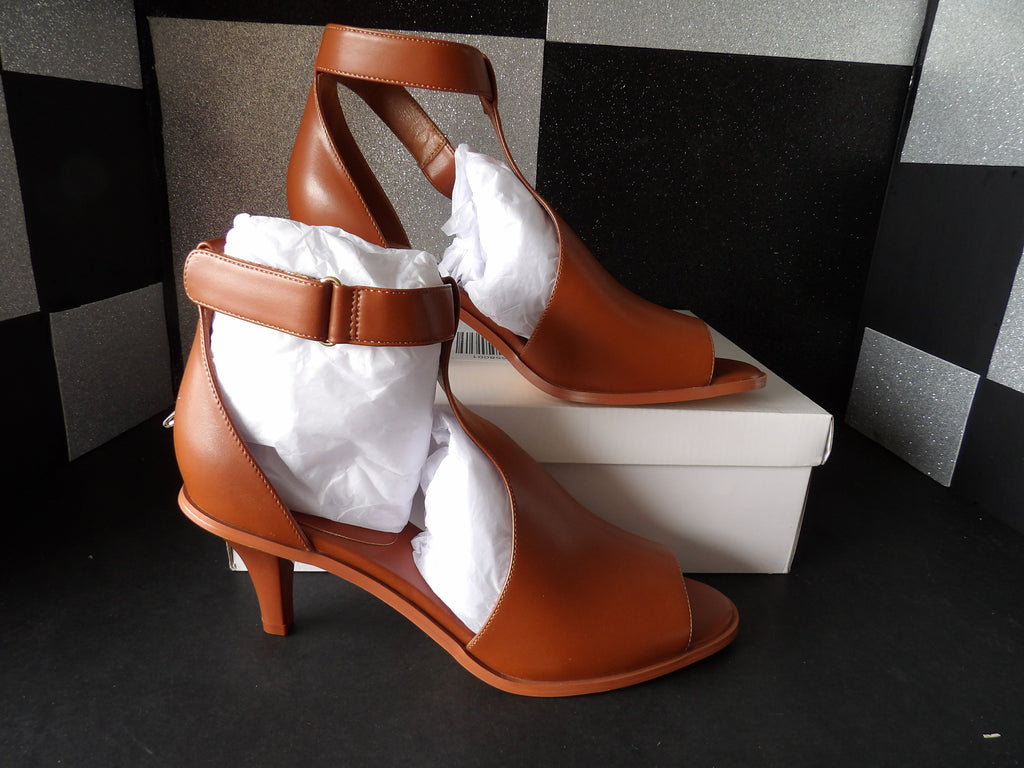 Ashro Ankle Strap Peep Toe Heels – Cognac Brown (Size US Women's 11)