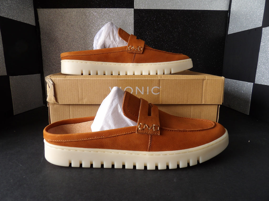 Vionic Uptown Mule Loafers – Cognac Leather (Size US Women's 10)