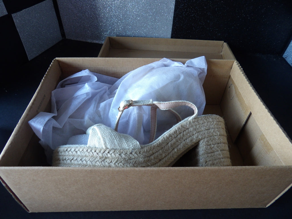 Weibena Platform Espadrille Block Heel Sandals – Natural Beige (Size US Women's 6)
