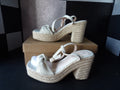 Weibena Platform Espadrille Block Heel Sandals – Natural Beige (Size US Women's 6)