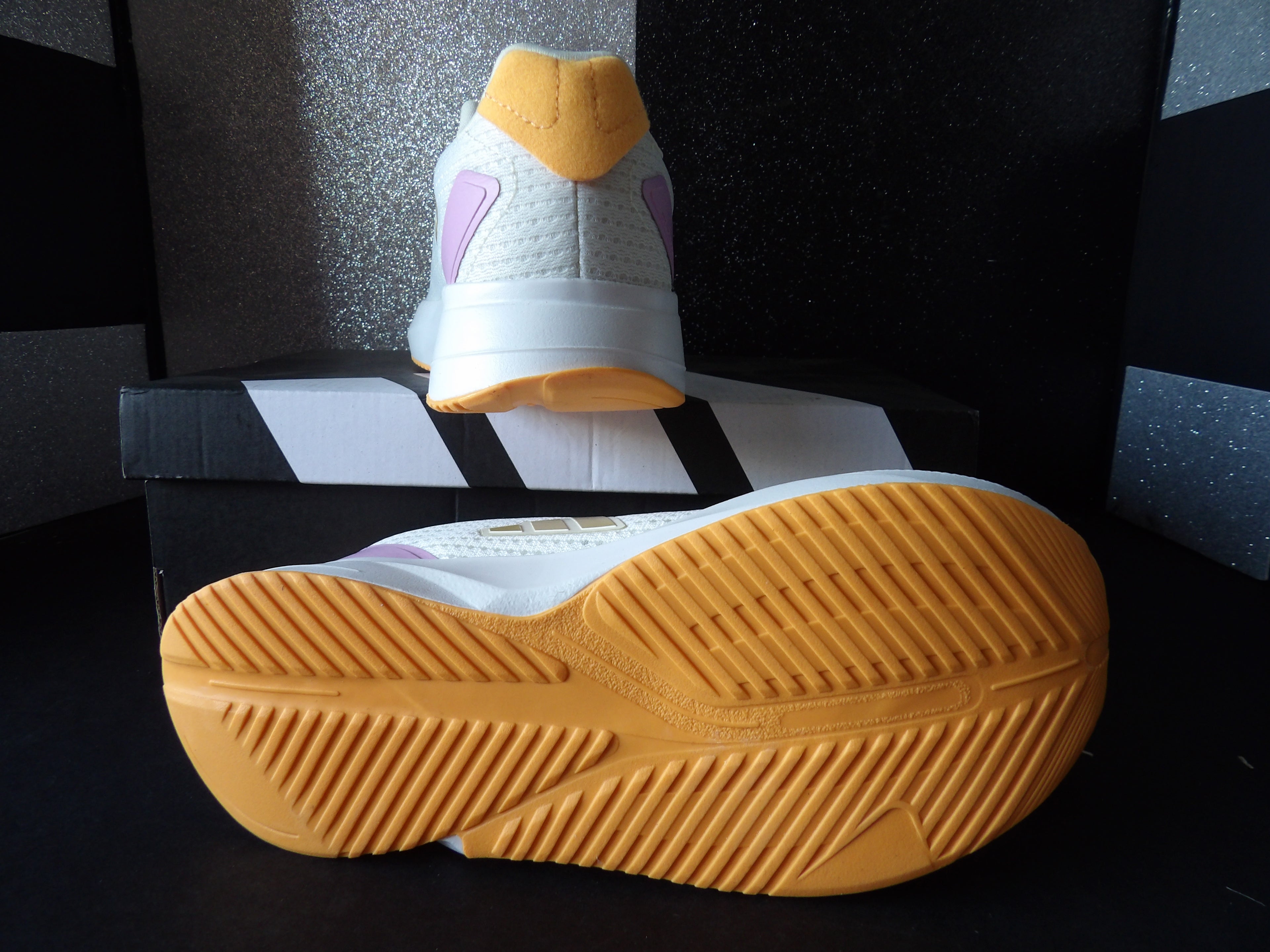 Adidas Duramo SL K Running Shoes – White/Gold/Pink (Size US Kids 2)