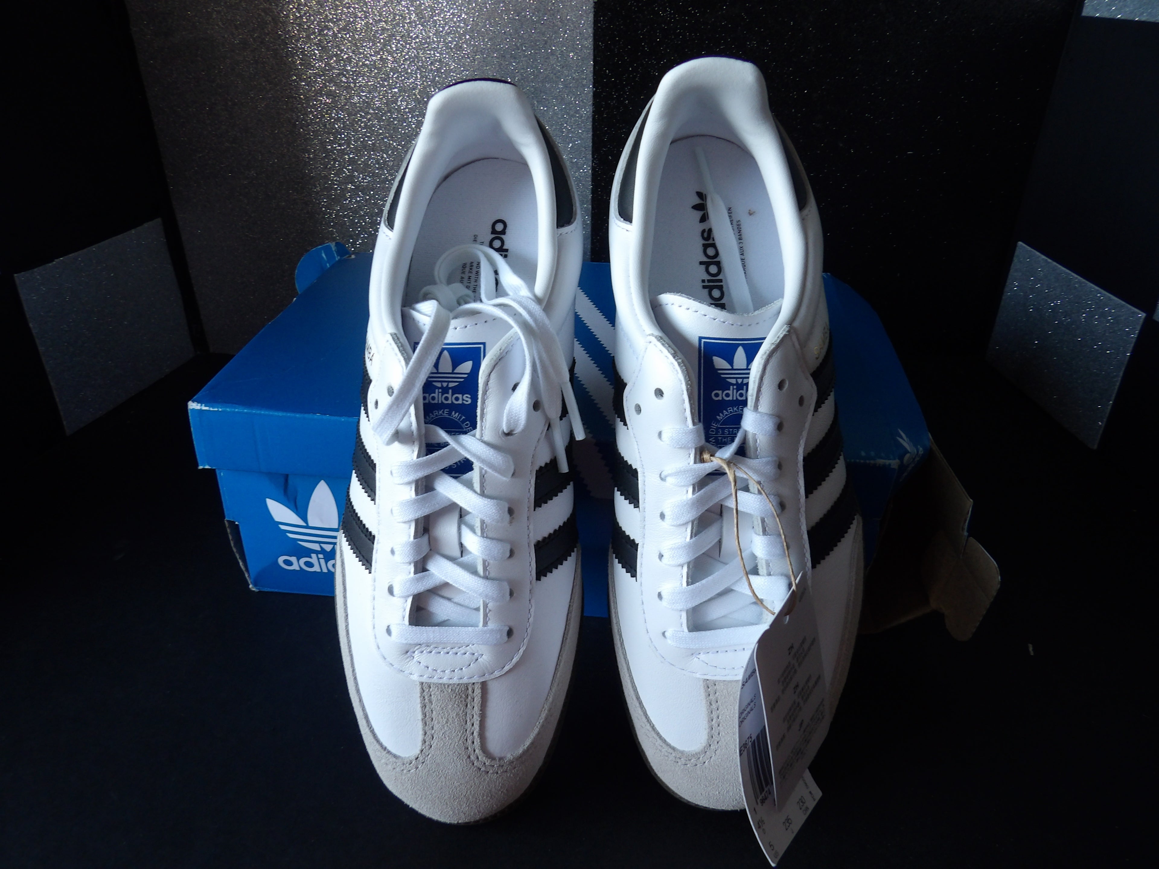 Adidas Samba OG J – Cloud White/Core Black/Gum (Size US Kids 5, Women's 6.5)