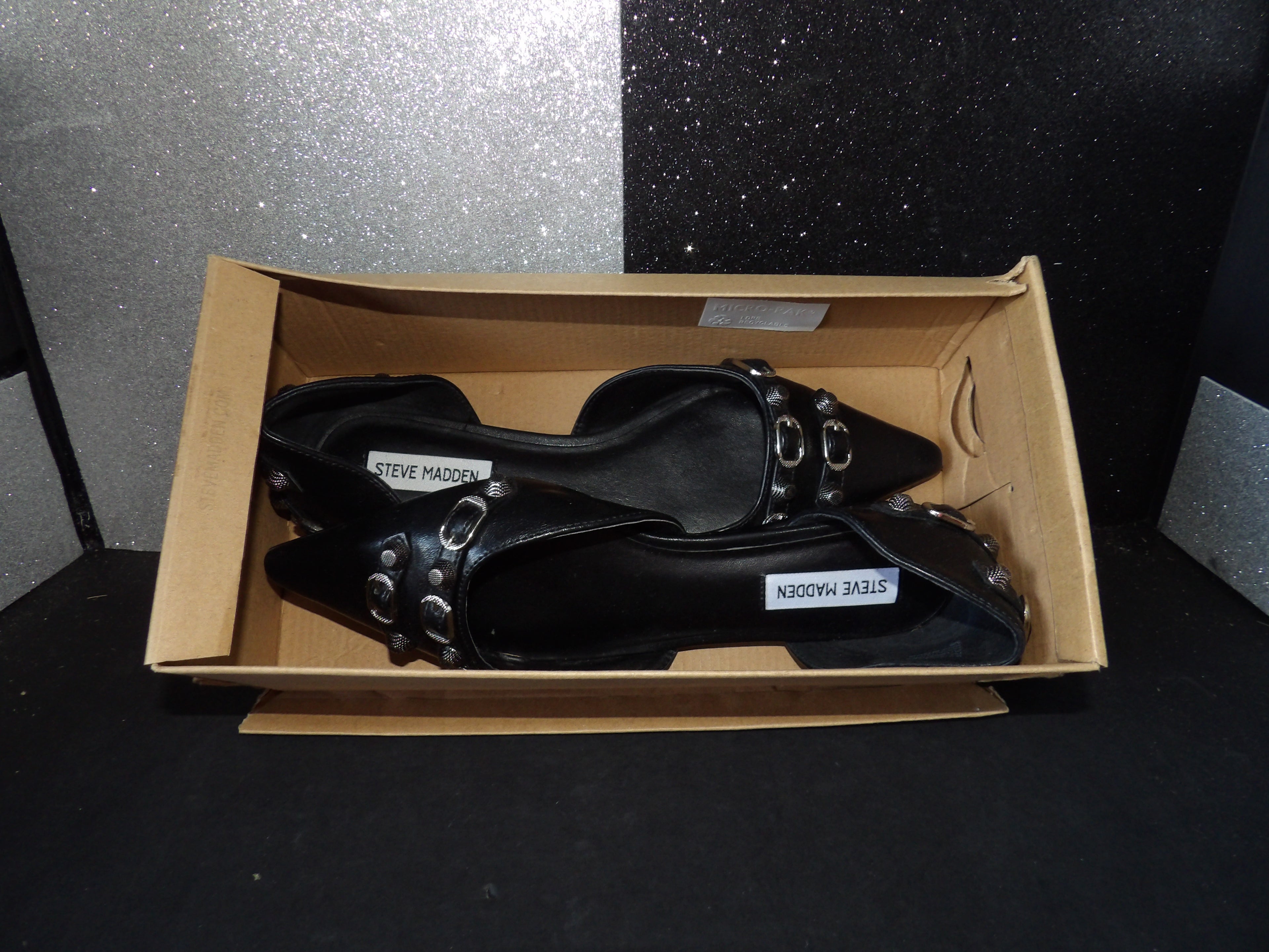 Steve Madden Dalia Slingback Flats – Black (Size US Women's 9)