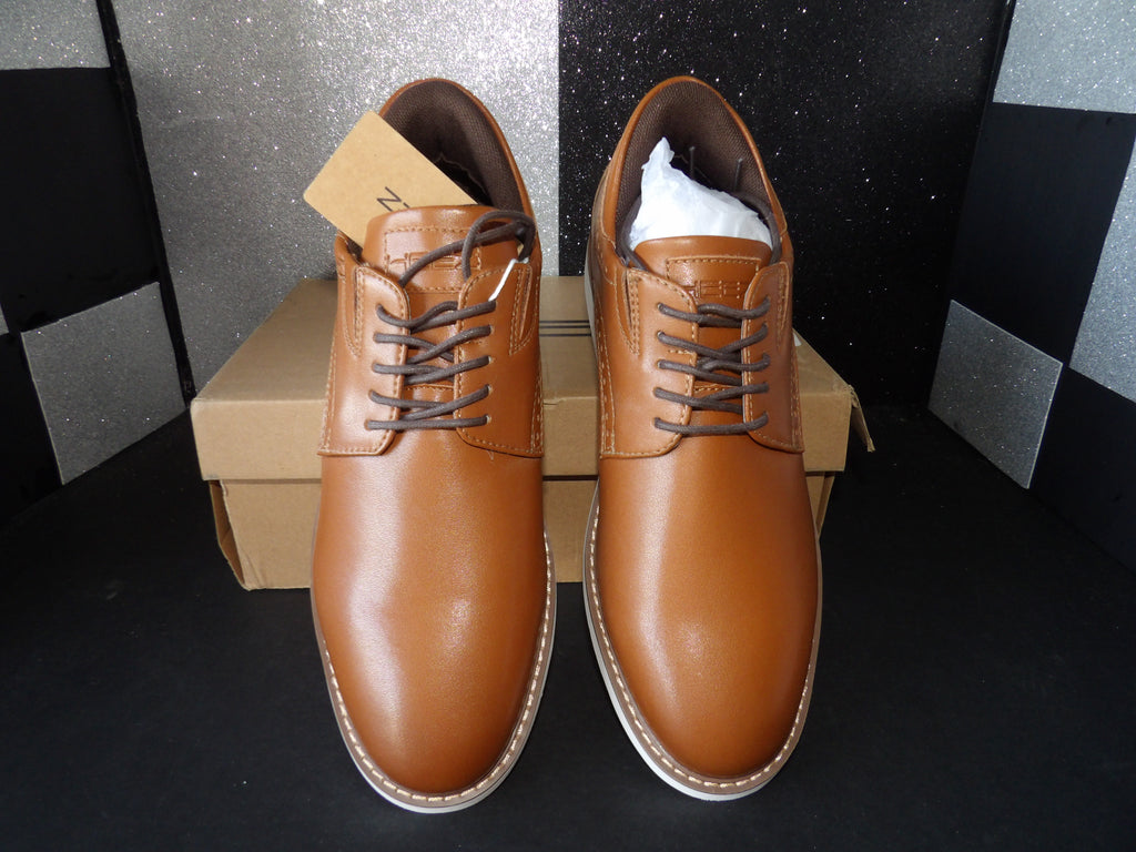HEEZ Wingtip Derby Dress Shoes – Cognac Brown (Size US Men's 9)
