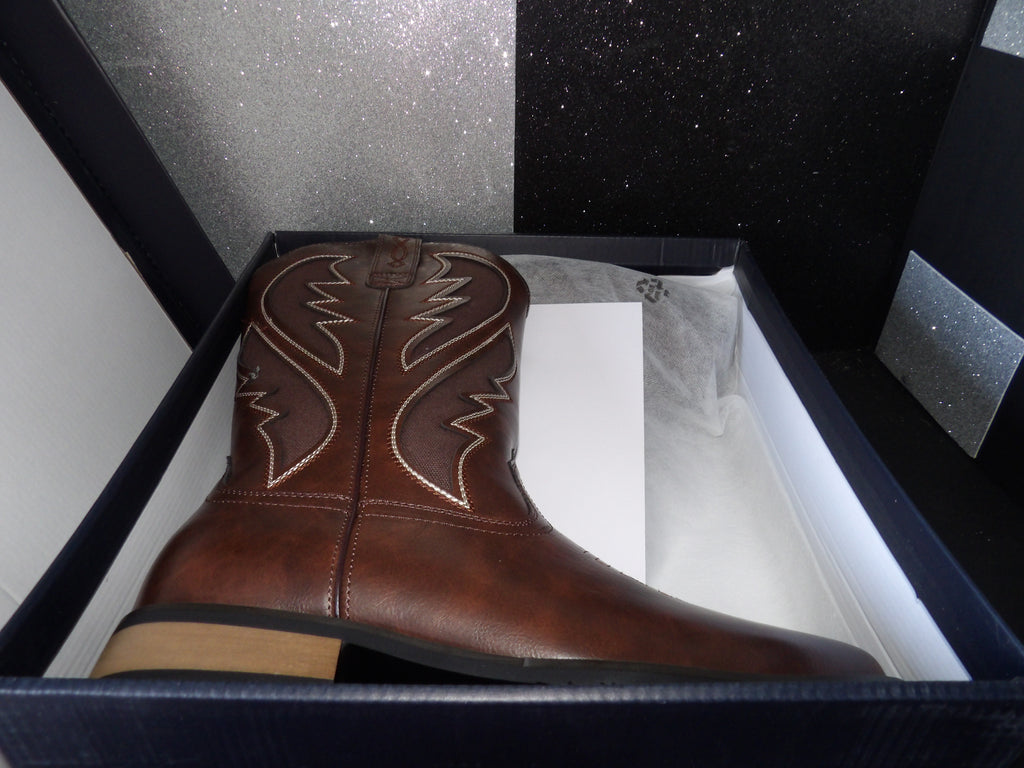Bruno Marc BMUMMB2501 Embroidered Western Cowboy Boots – Coffee (Size US Men's 10)