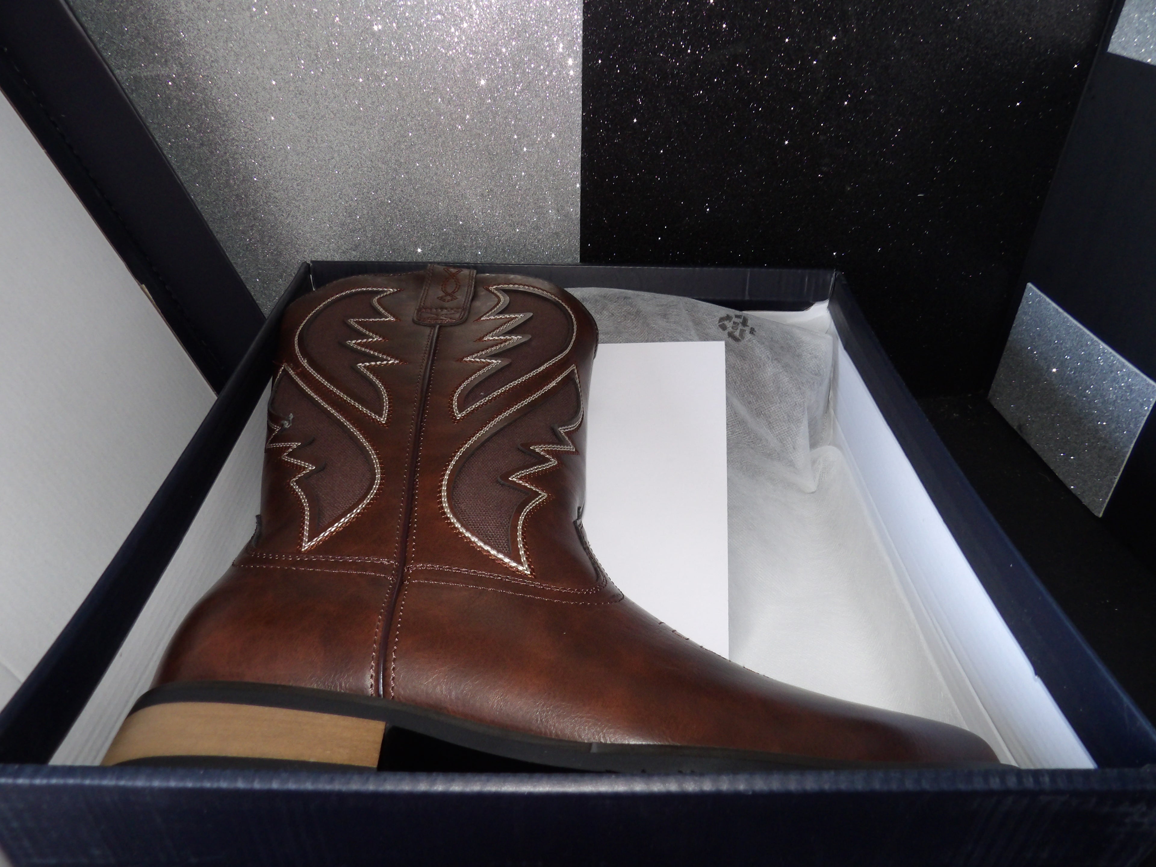 Bruno Marc BMUMMB2501 Embroidered Western Cowboy Boots – Coffee (Size US Men's 10)