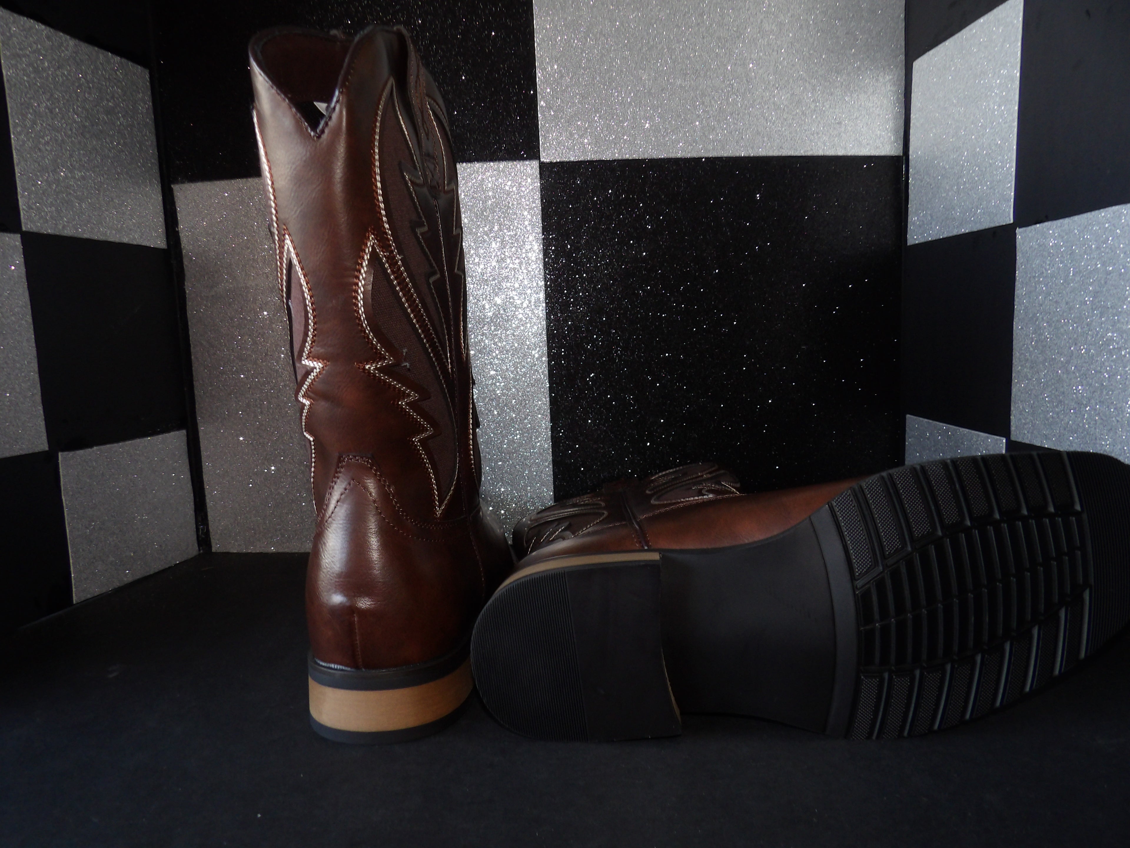 Bruno Marc BMUMMB2501 Embroidered Western Cowboy Boots – Coffee (Size US Men's 10)