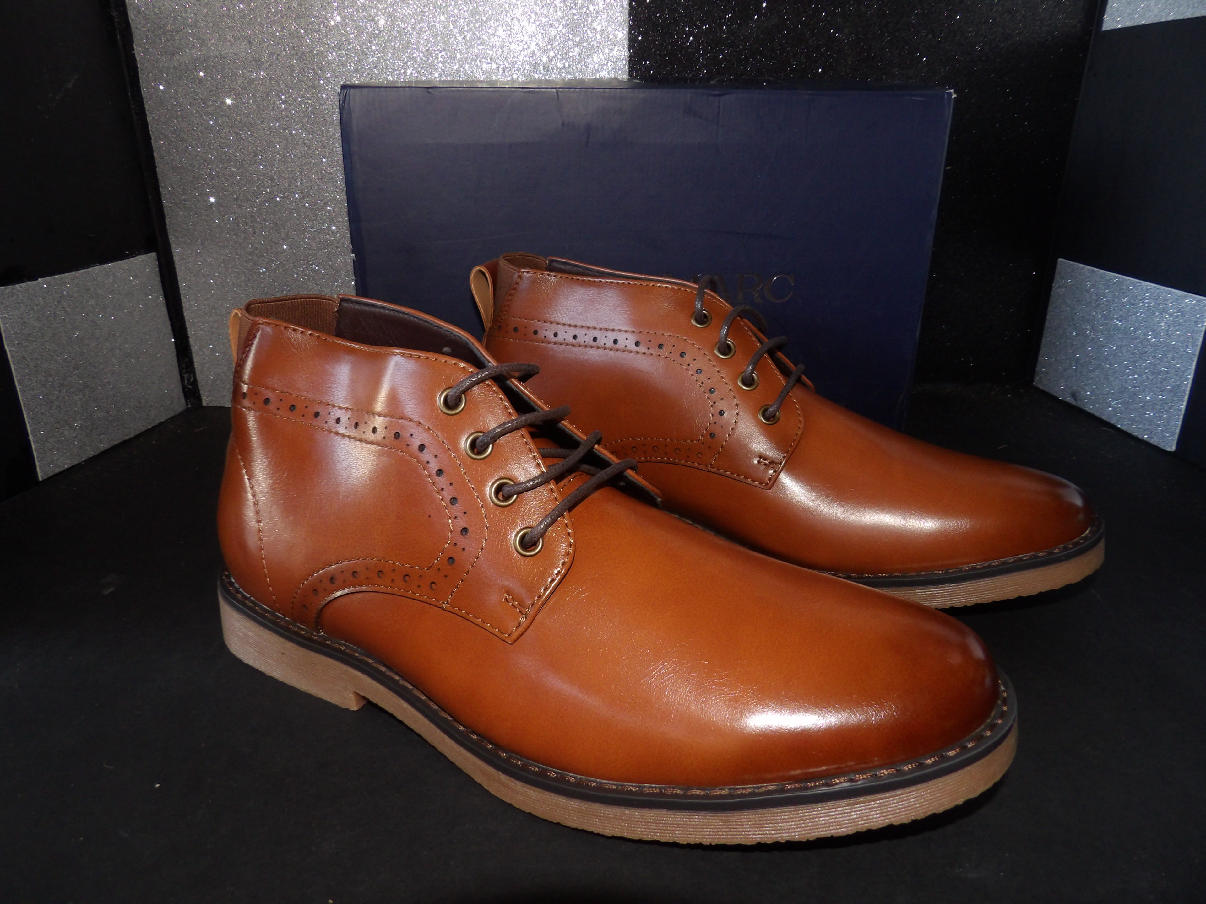 Bruno Marc BMUMAB2508 Dress Chukka Boots – Cognac (Size US Men's 8)