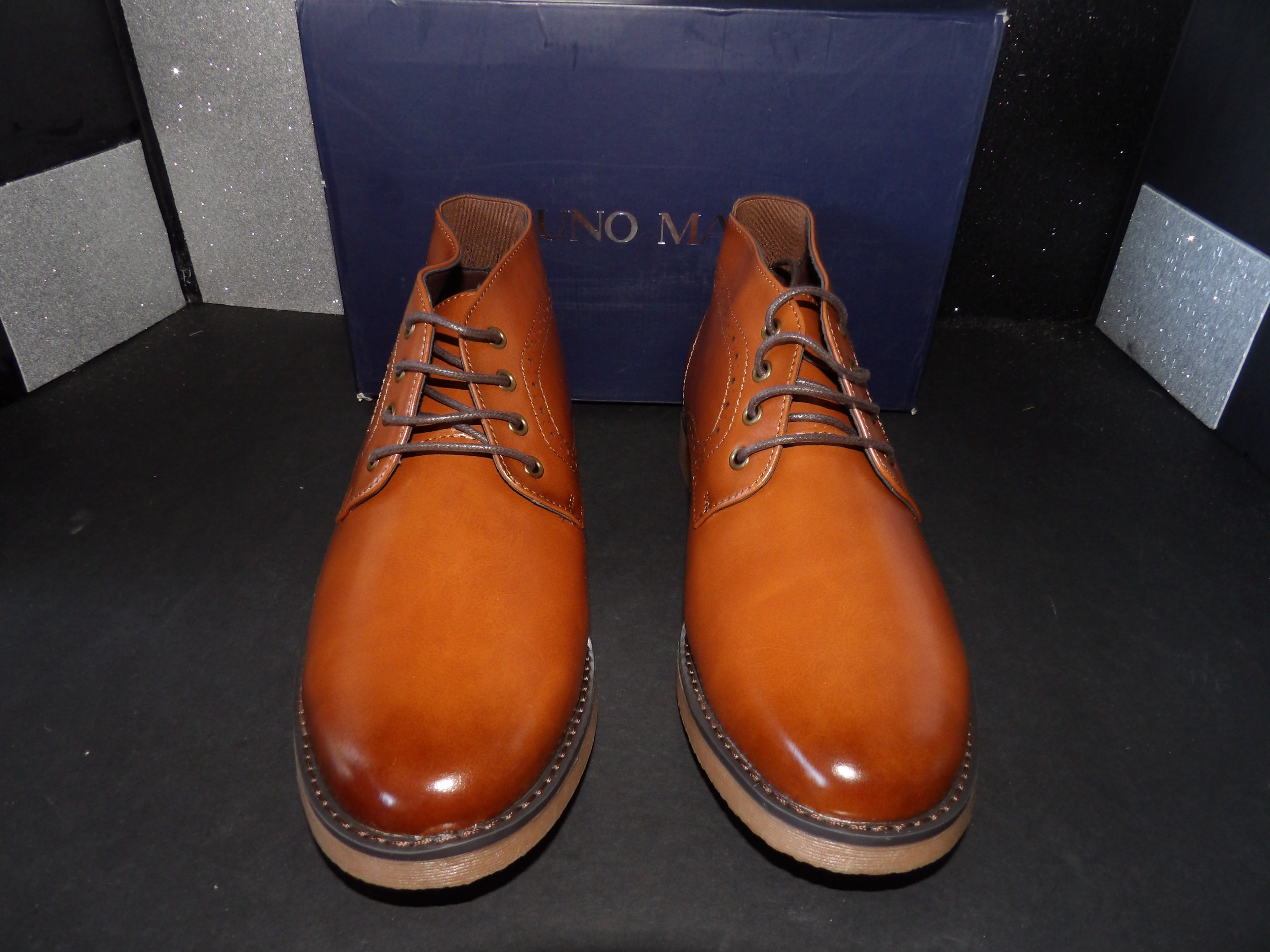 Bruno Marc BMUMAB2508 Dress Chukka Boots – Cognac (Size US Men's 8)