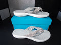 Clarks Cloudsteppers Rhinestone Thong Sandals – Silver (Size US Women's 7)
