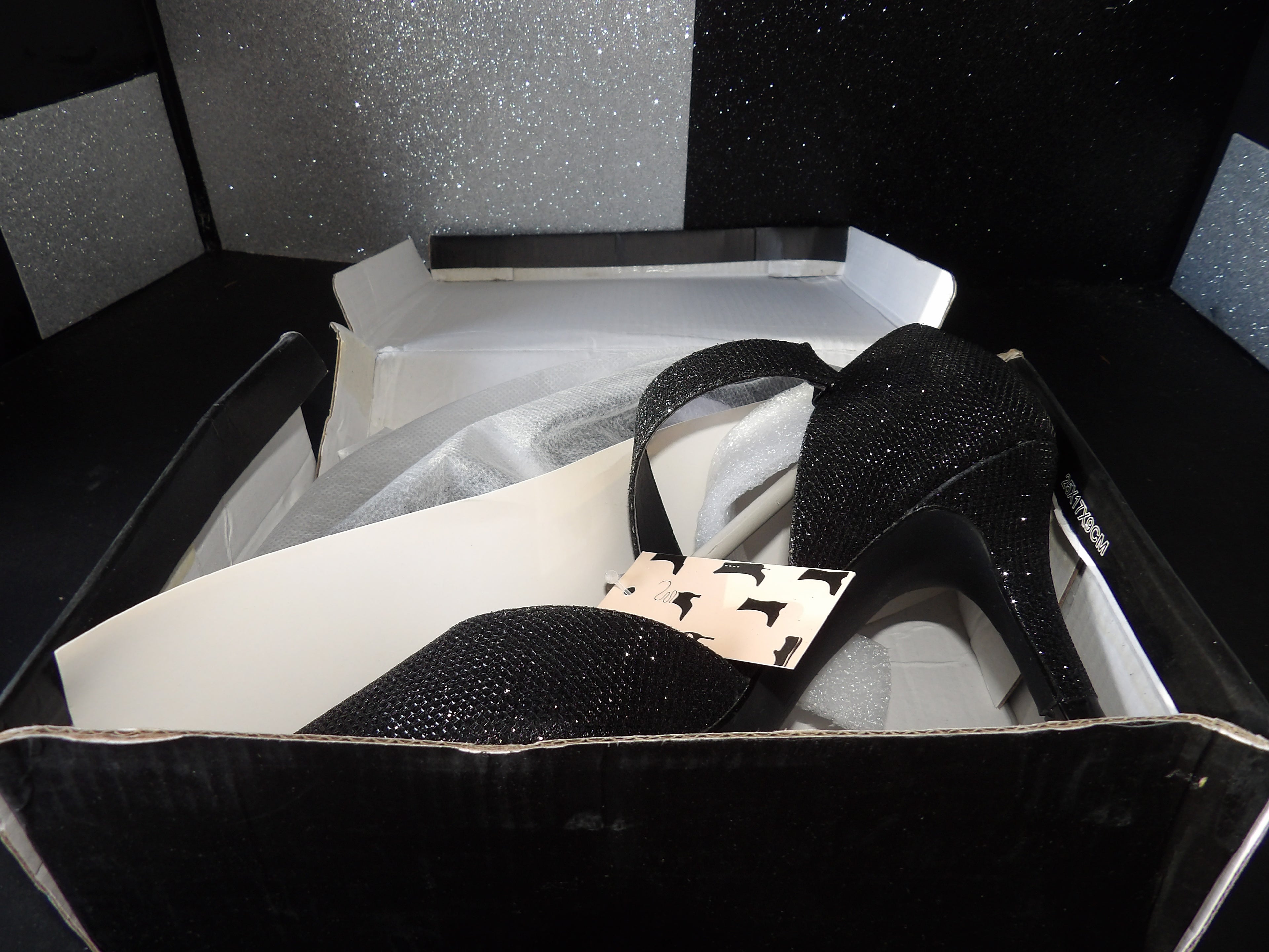 My Soft JD06 Mary Jane Pumps – Black Glitter (Size US Women's 7)