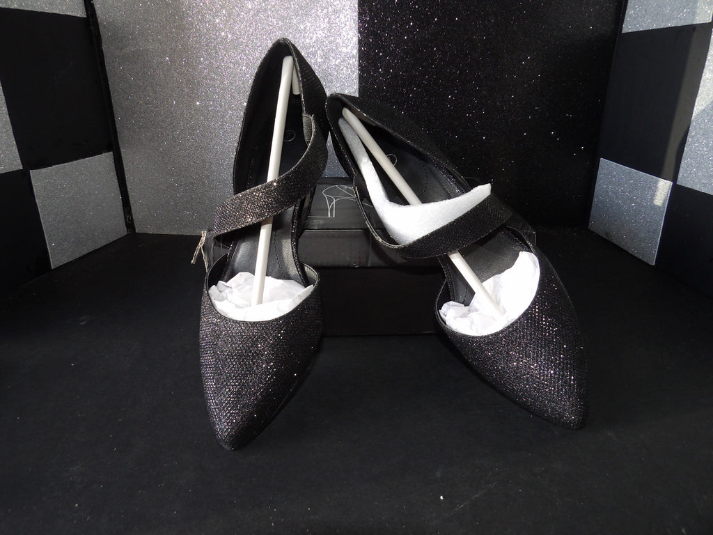 My Soft JD06 Mary Jane Pumps – Black Glitter (Size US Women's 7)