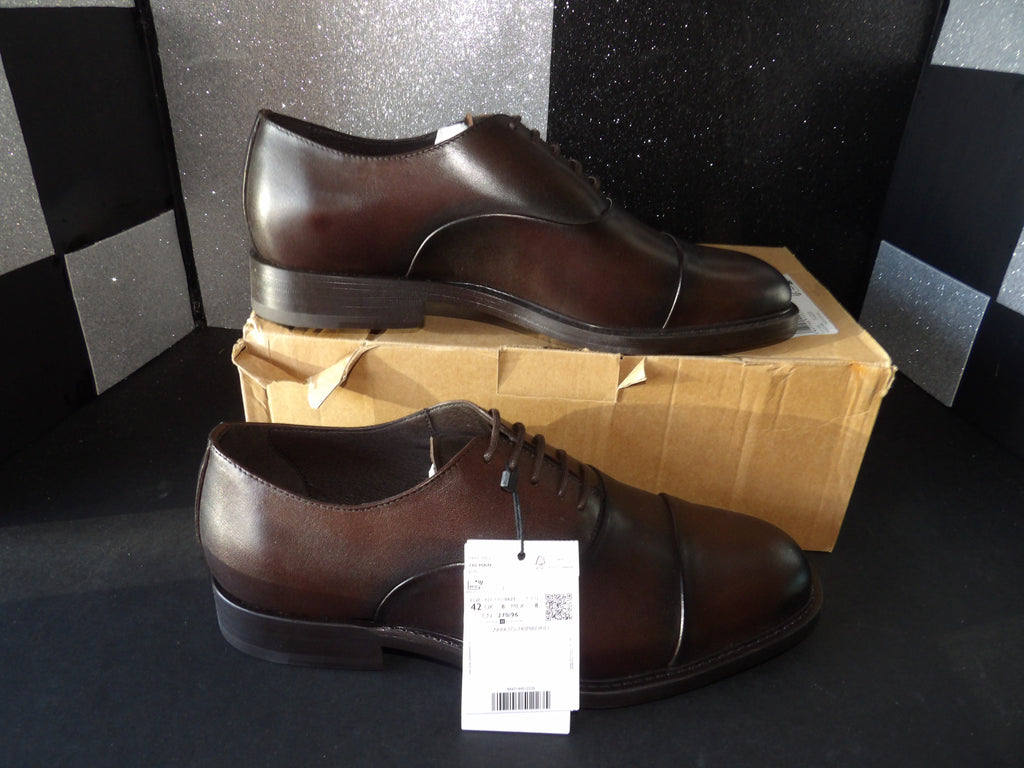 Mango MNG 740 MAN Cap-Toe Oxford Dress Shoes – Dark Brown (Size US Men's 7.5)
