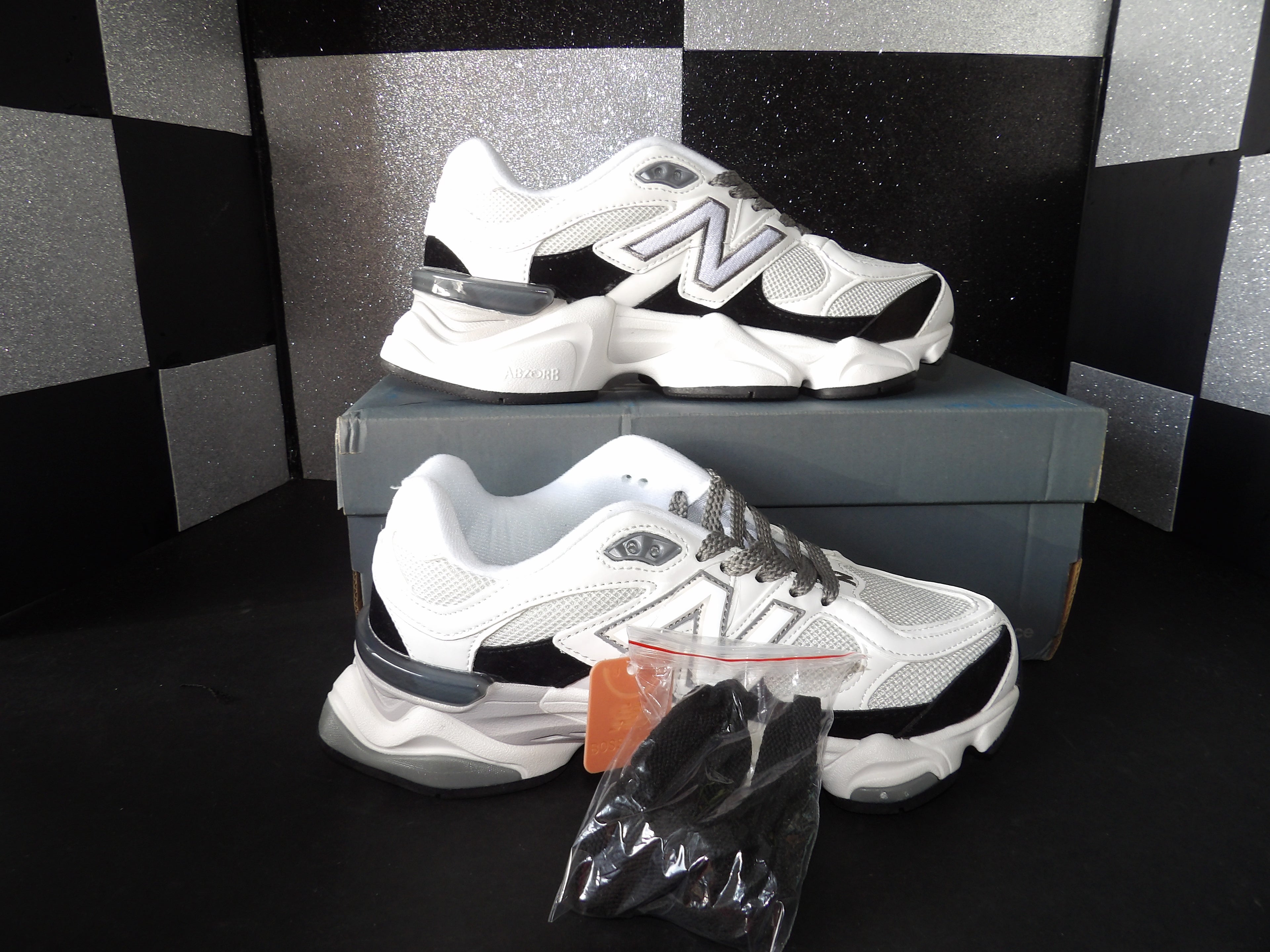 New Balance 9060 Sneakers- Black/White (US Men's 5.5)