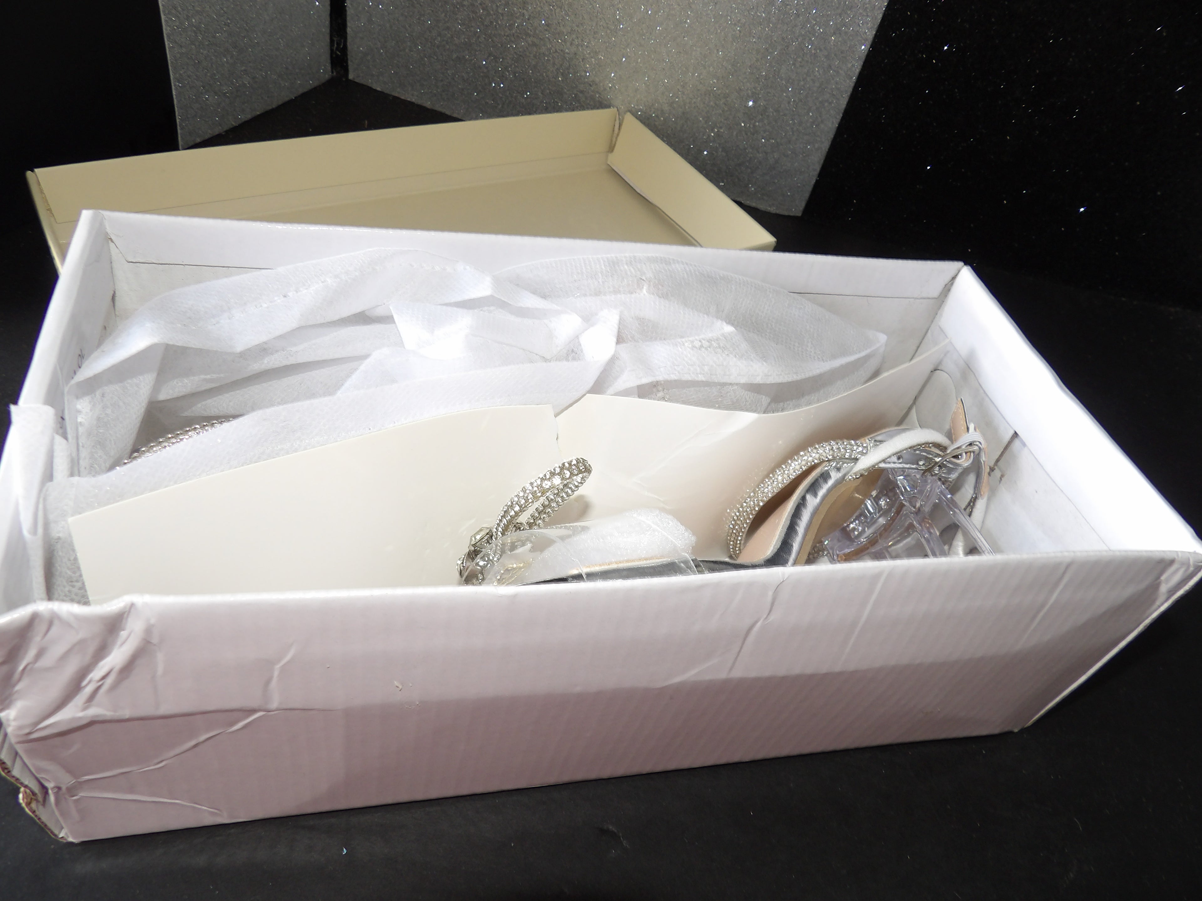 Anne Klein Heels- White/Clear (US Women's 8.5)