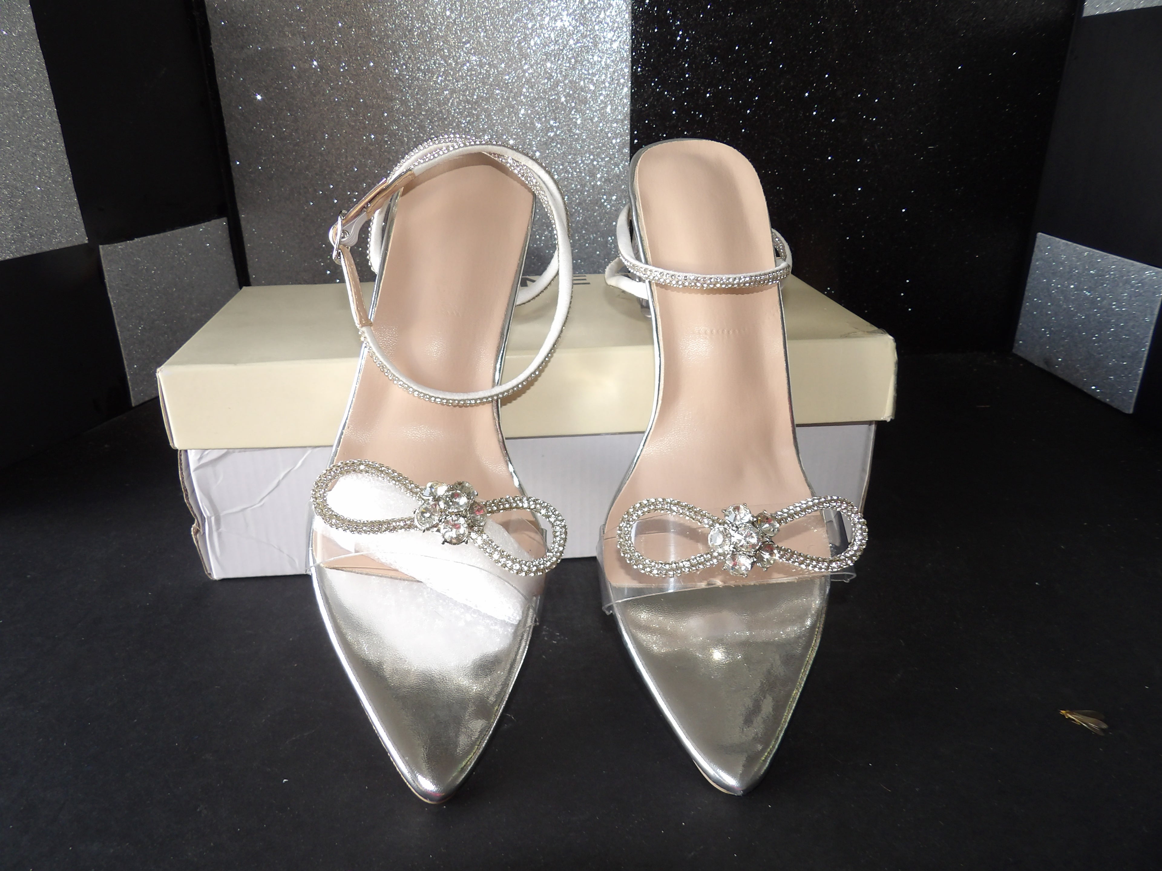 Anne Klein Heels- White/Clear (US Women's 8.5)