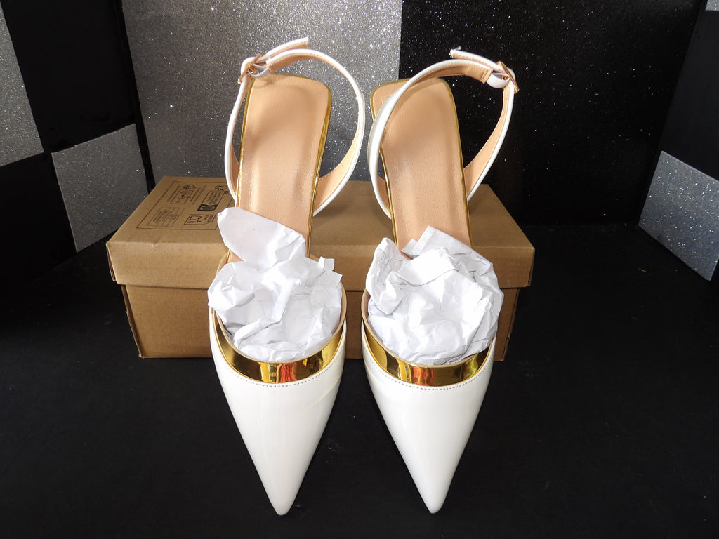 Fashion Heels- White/Gold (US Women's 5)