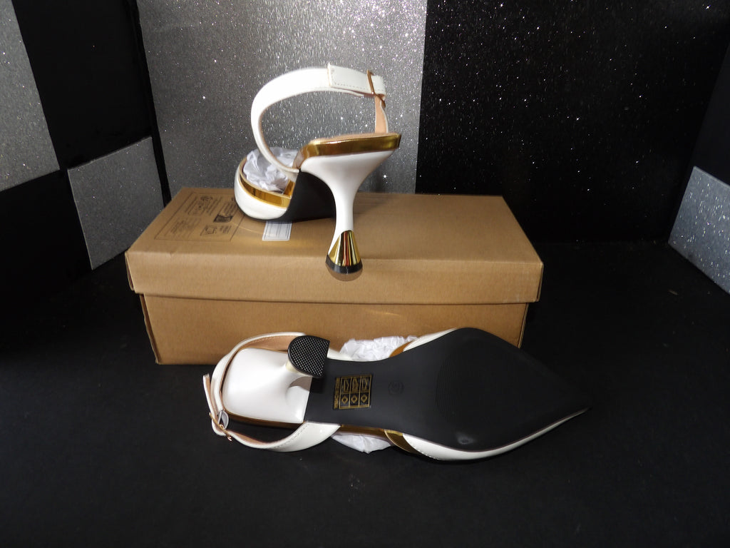 Fashion Heels- White/Gold (US Women's 5)
