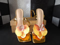 Flower Heels - Gold, Orange(US Women's 6)