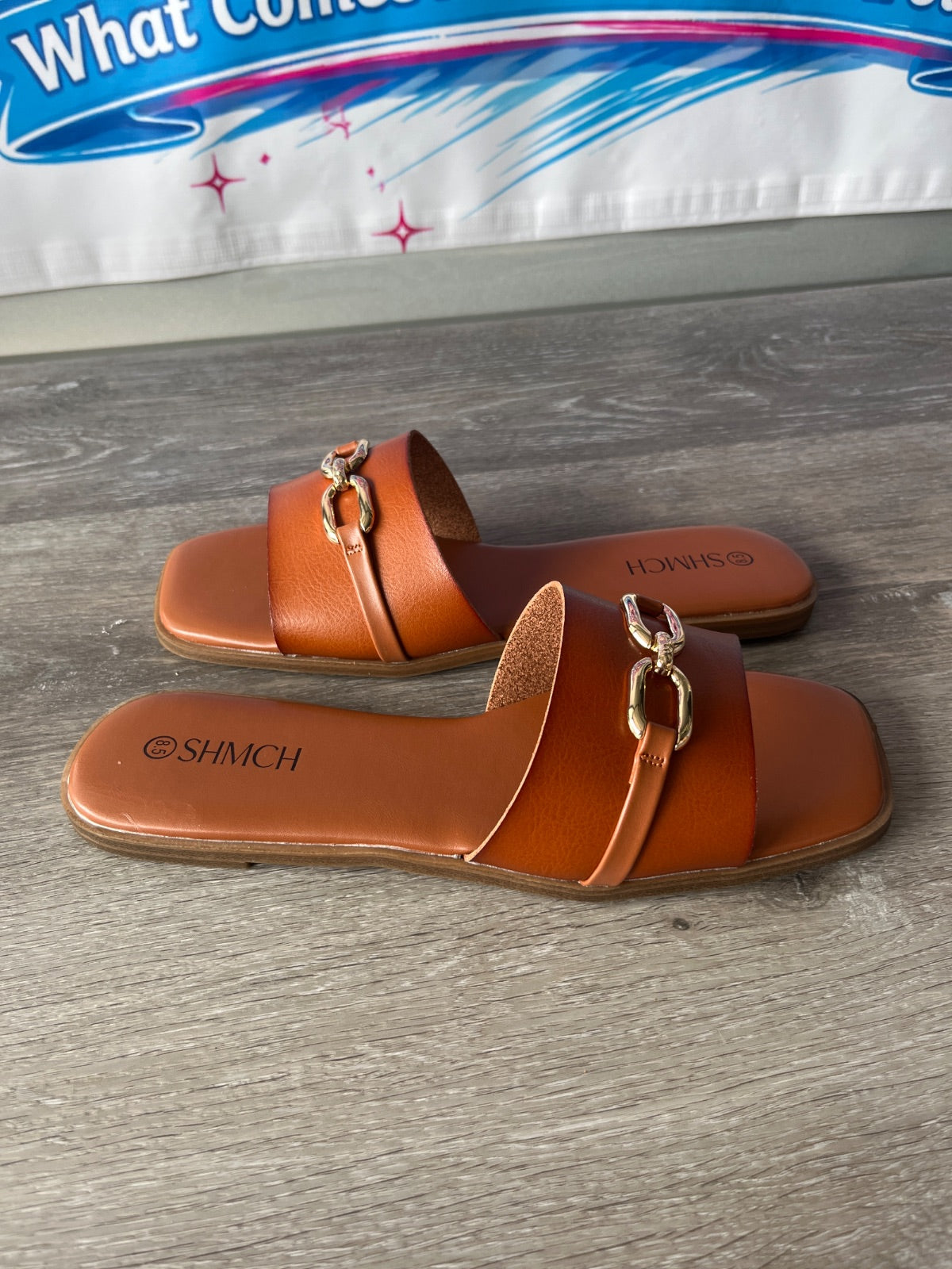 SHMCH Summer Brown Sandals (Size W8.5)