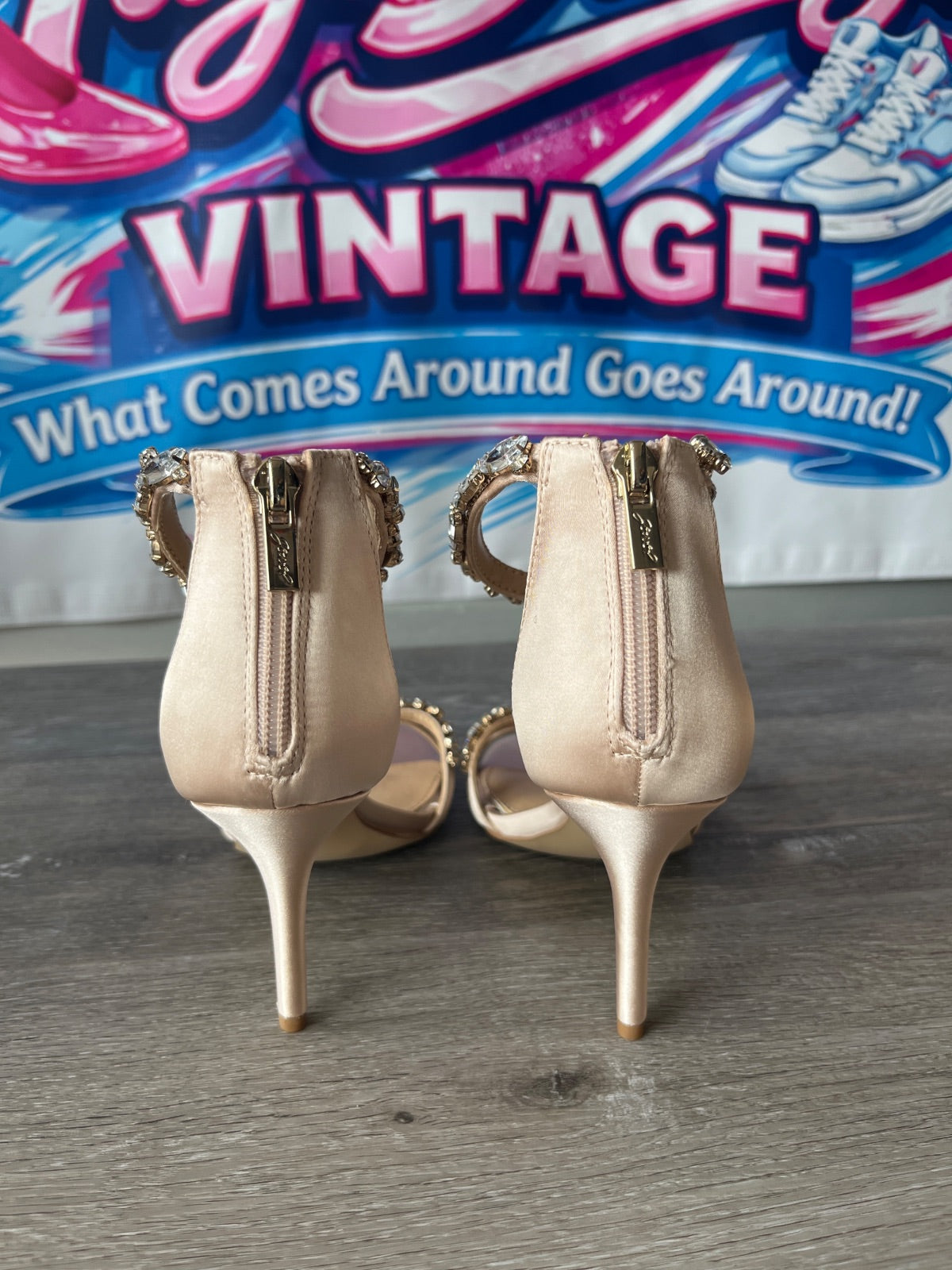 Jewel Badgley Mischka Jeweled Heel (Size W7.5)