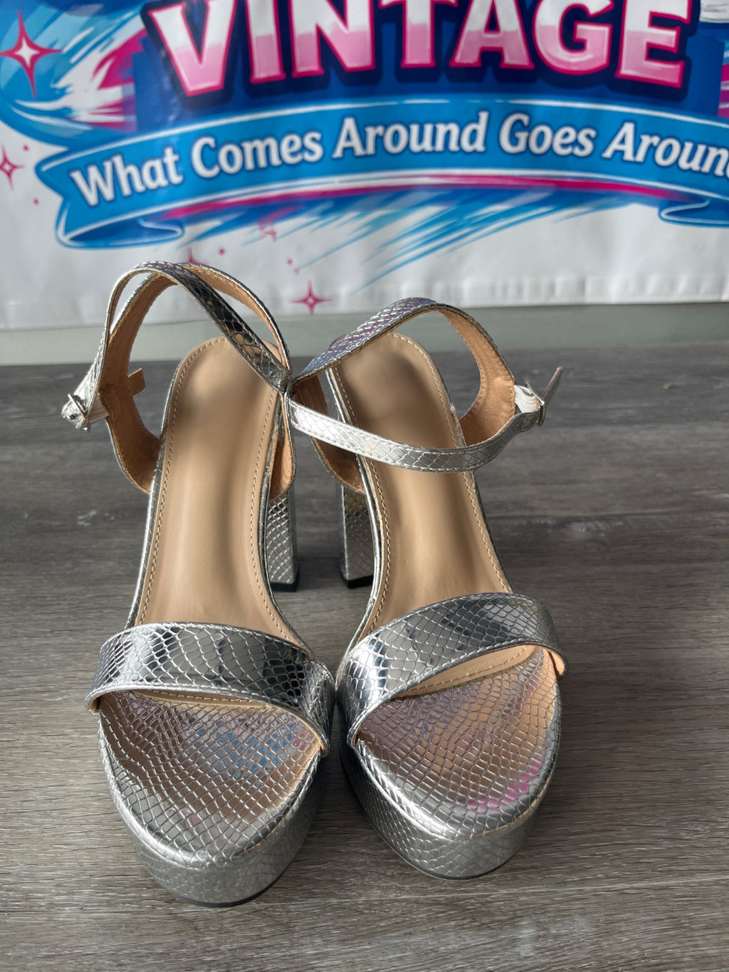 Shiny Disco Heels (Size W7.5)