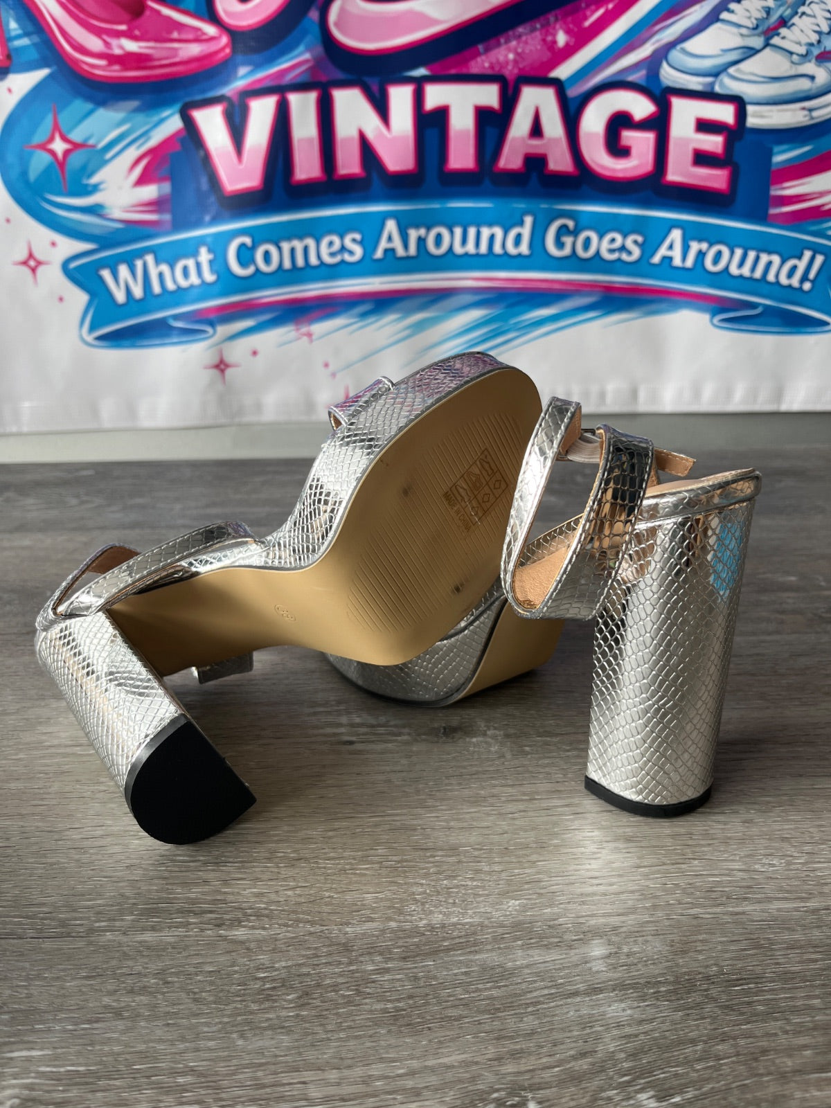 Shiny Disco Heels (Size W7.5)