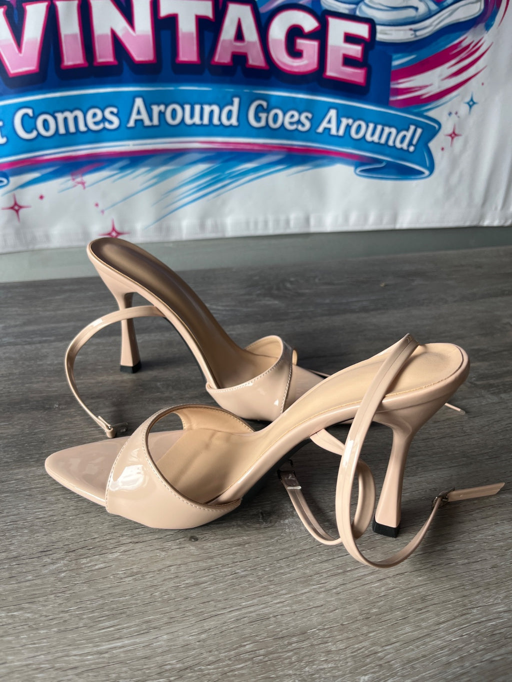 Nude Strappy Heel (Size W7)