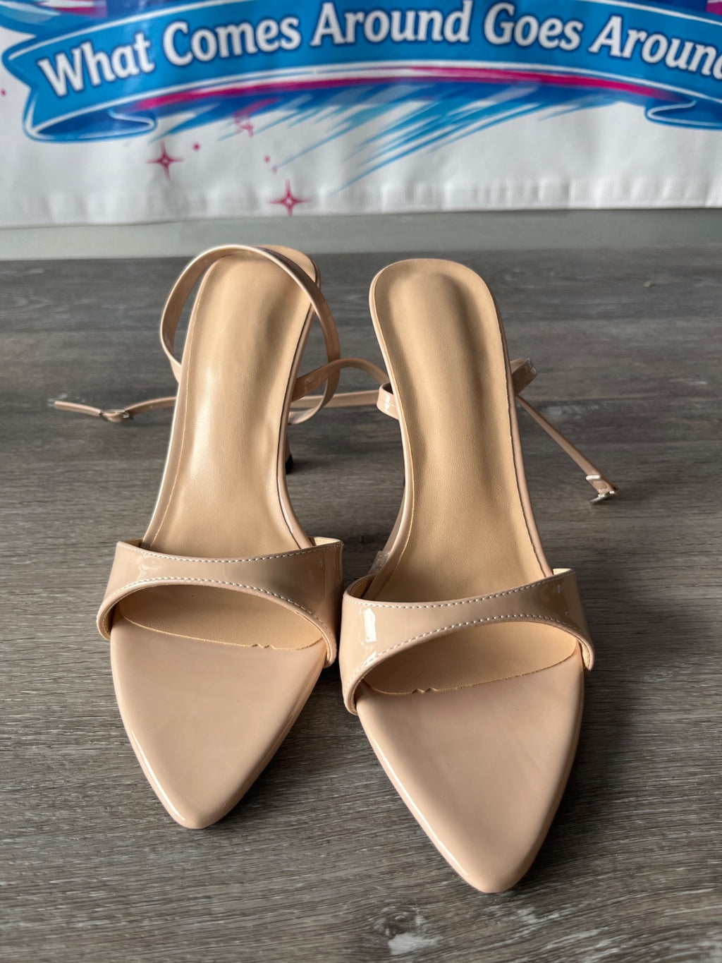 Nude Strappy Heel (Size W7)