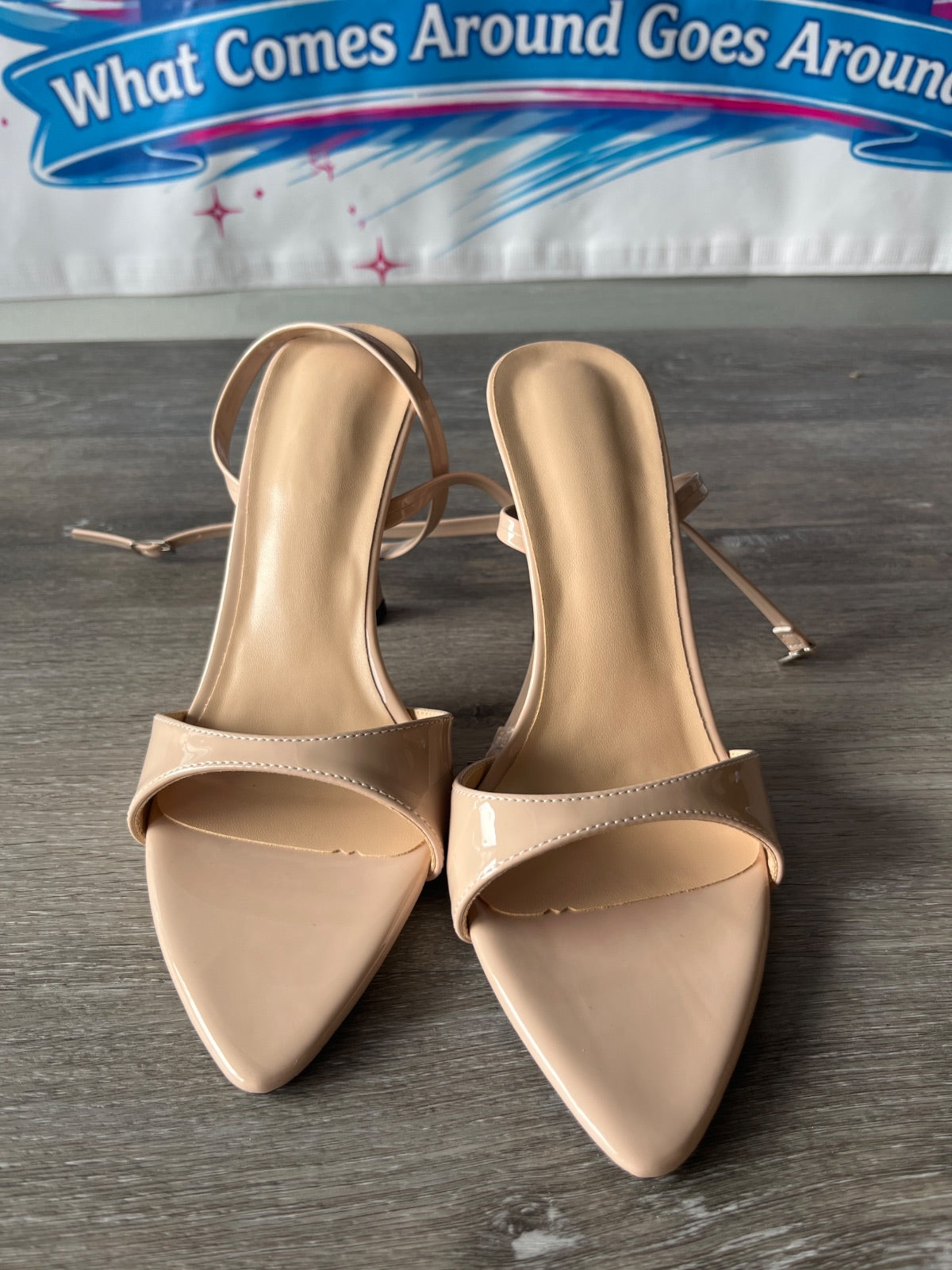 Nude Strappy Heel (Size W7)