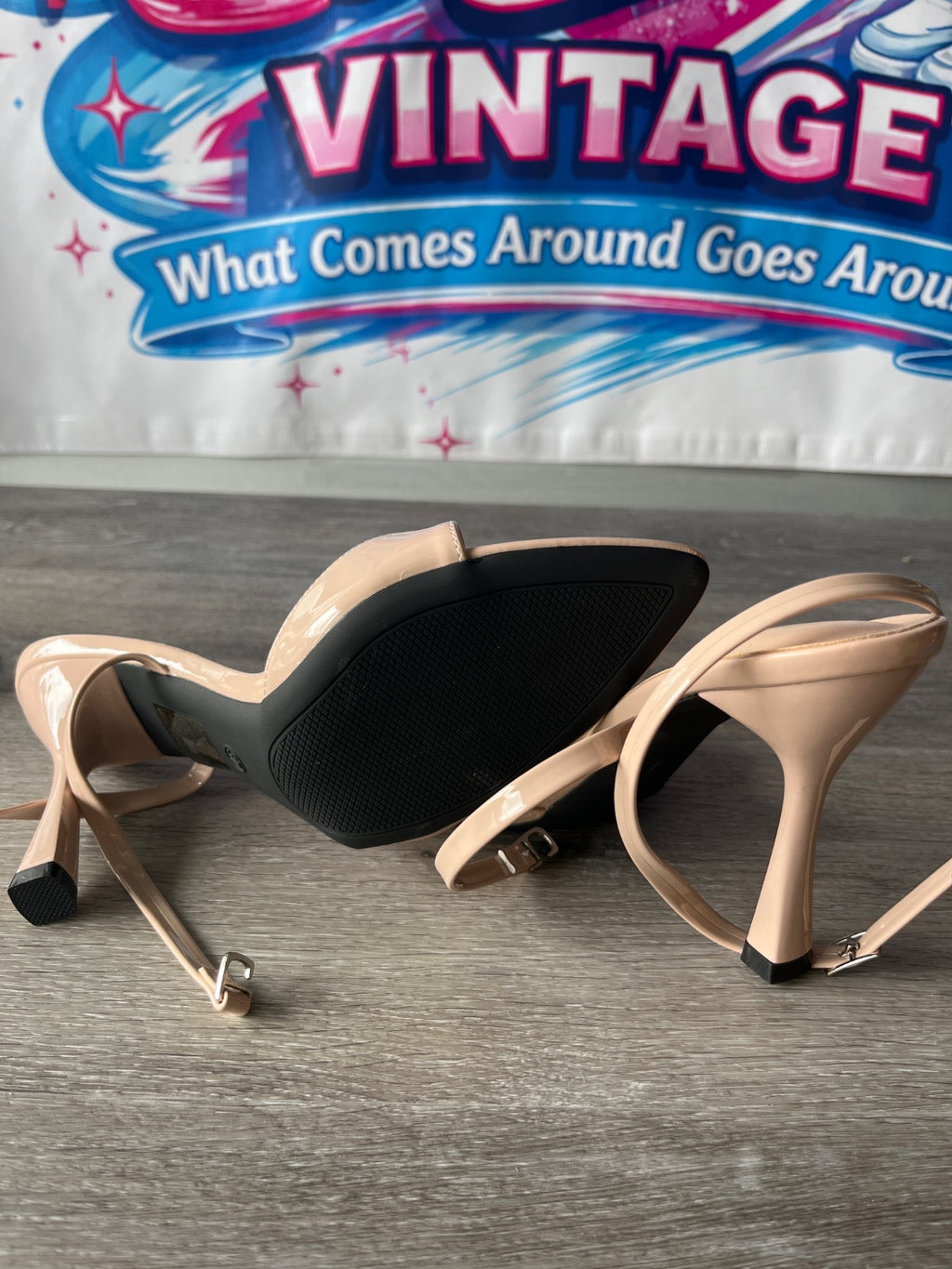 Nude Strappy Heel (Size W7)