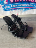 Strappy Black Heels (Size W4)
