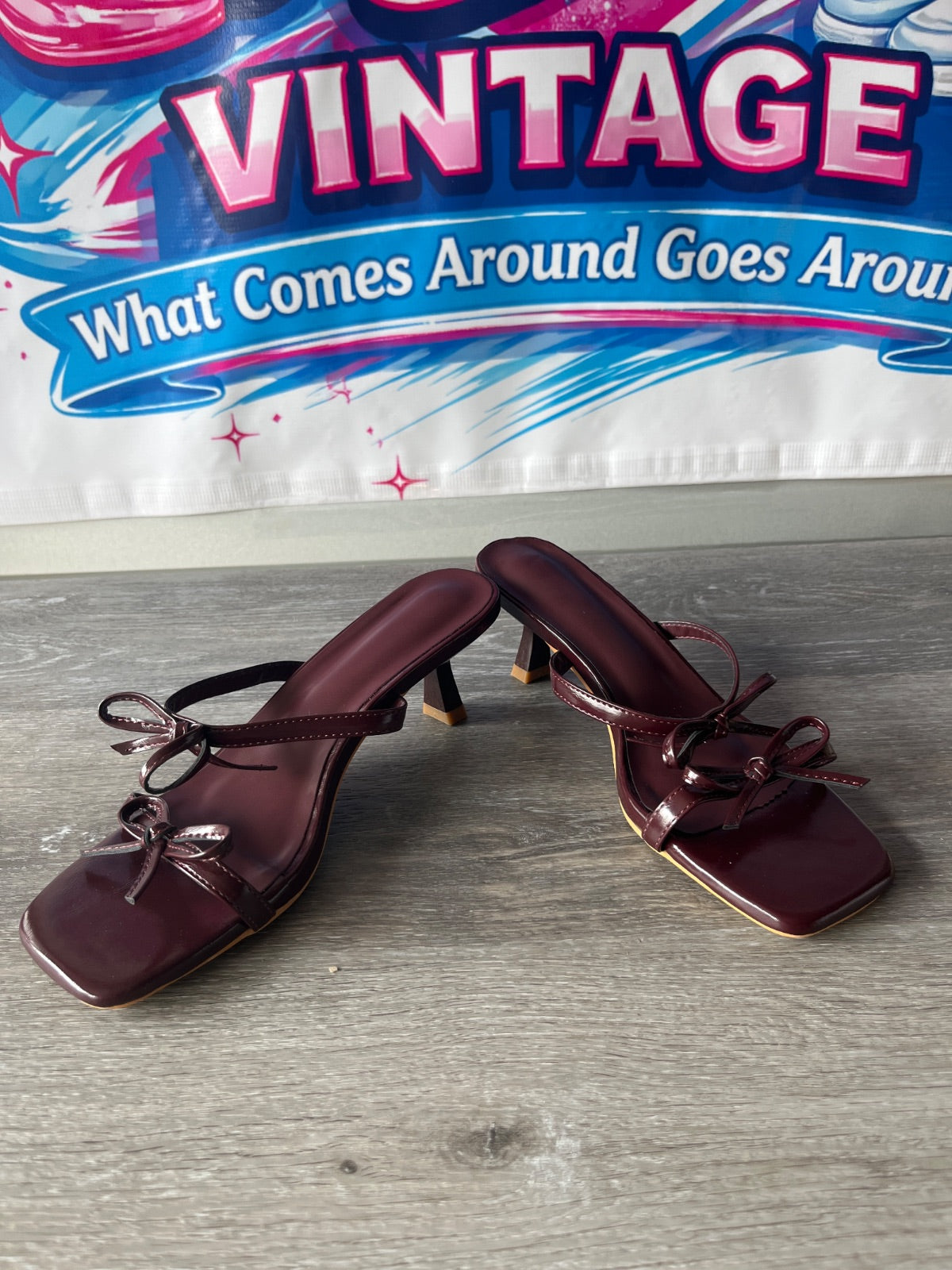 Red Bow Heels (Size W8.5)