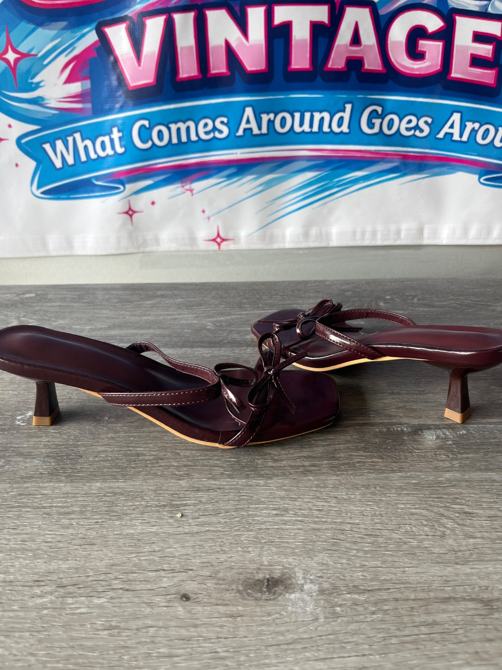 Red Bow Heels (Size W8.5)