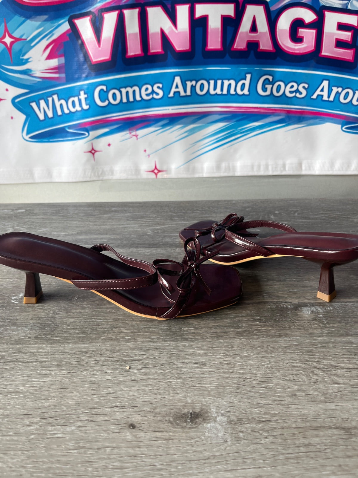 Red Bow Heels (Size W8.5)