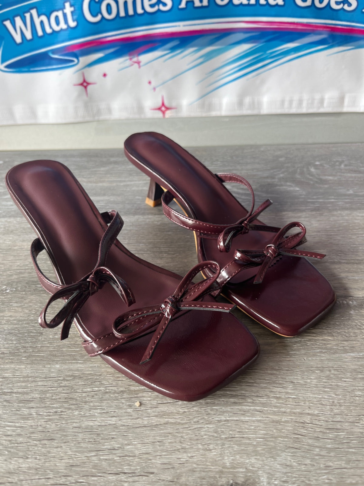 Red Bow Heels (Size W8.5)