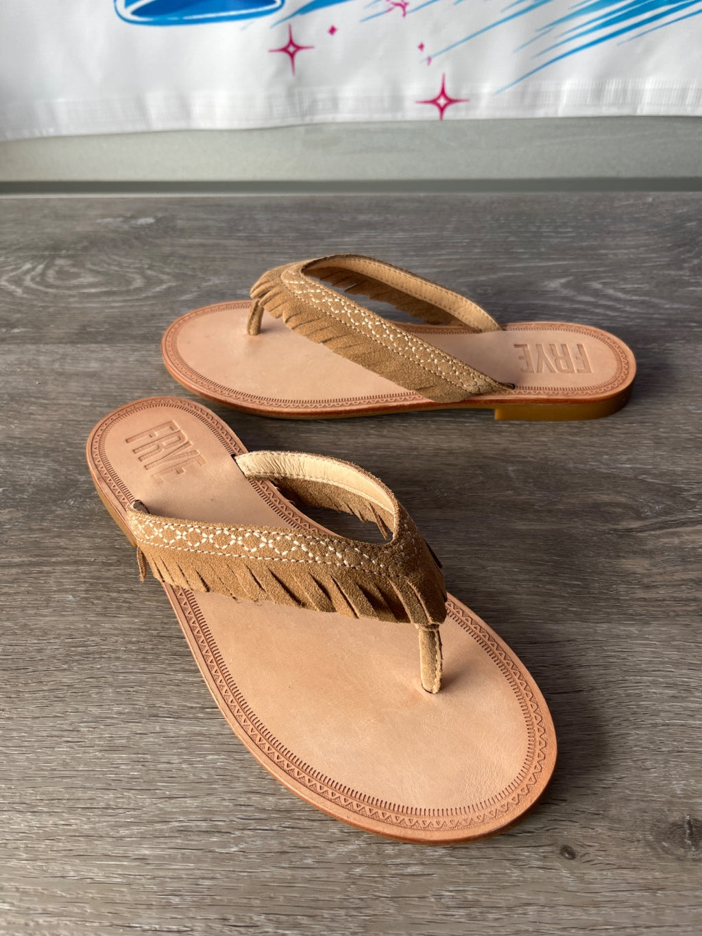 Frye Ava Fringe Sandal (Size W6.5)
