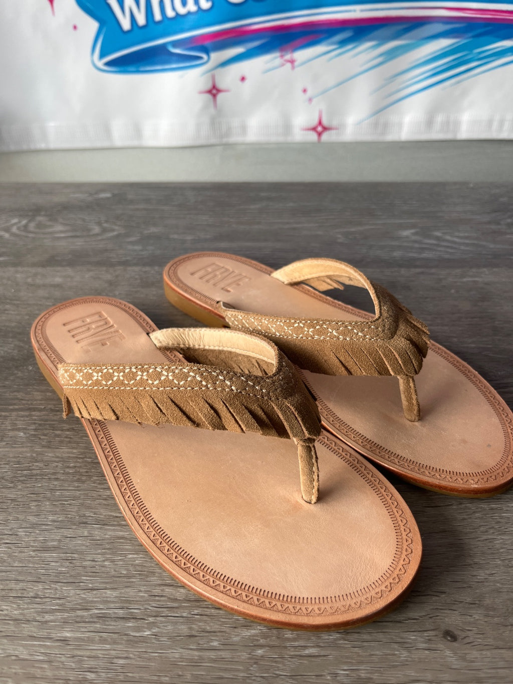 Frye Ava Fringe Sandal (Size W6.5)