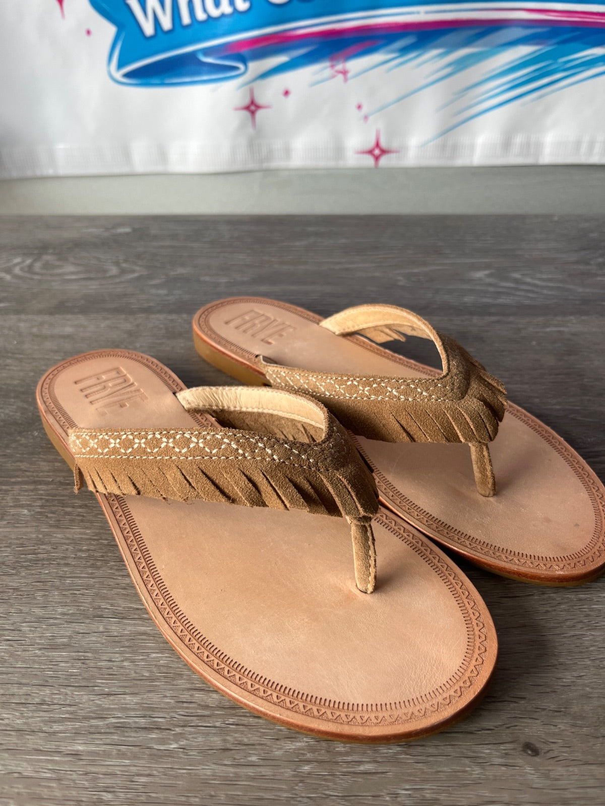 Frye Ava Fringe Sandal (Size W6.5)